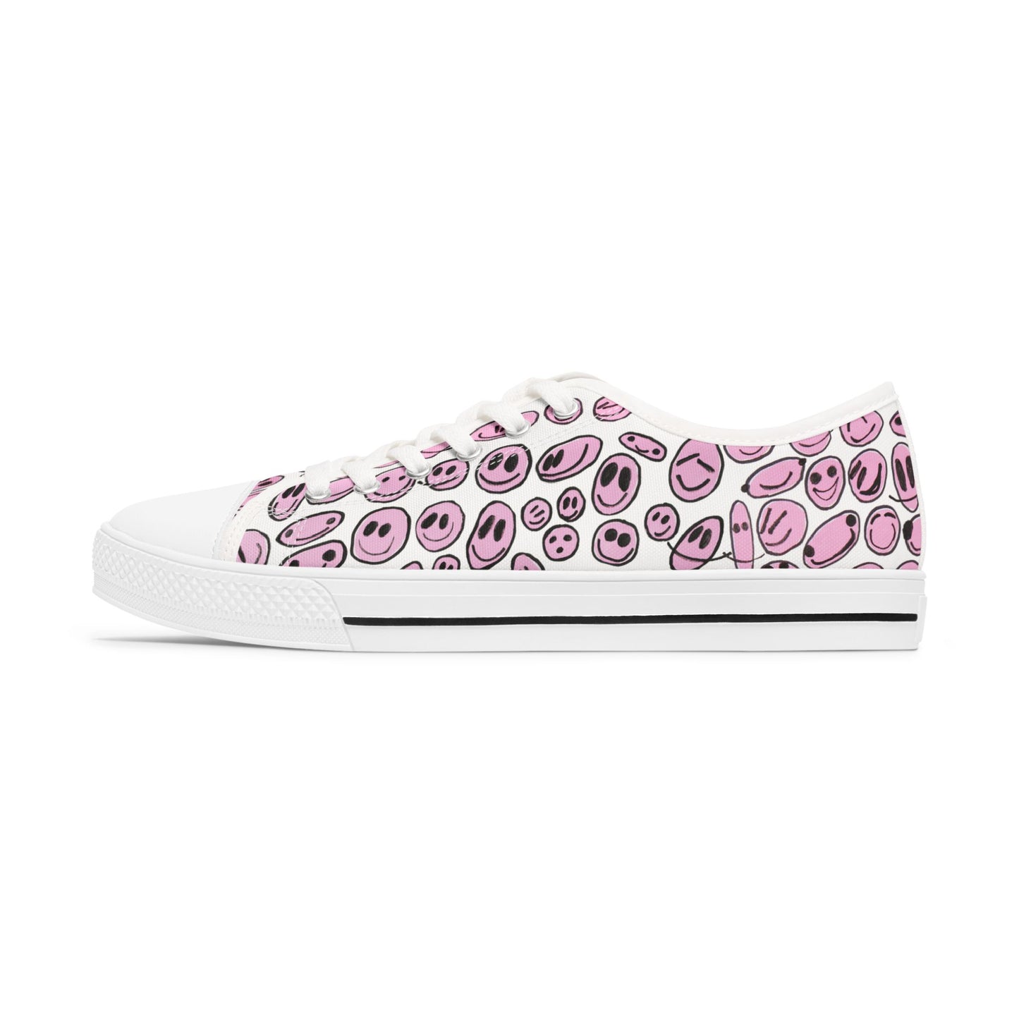 Pink SMILES - Women's Low Top Sneakers