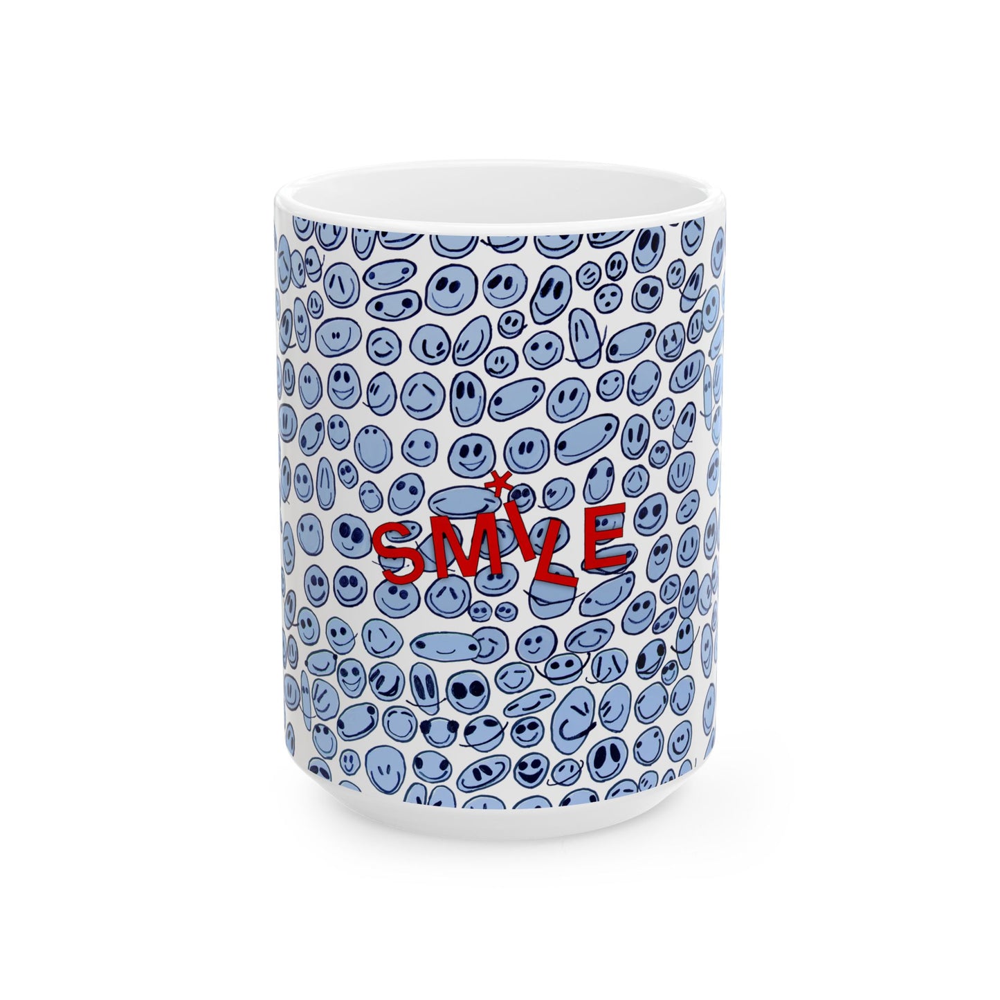 BLUE SMILES - Ceramic Mug, (11oz, 15oz)