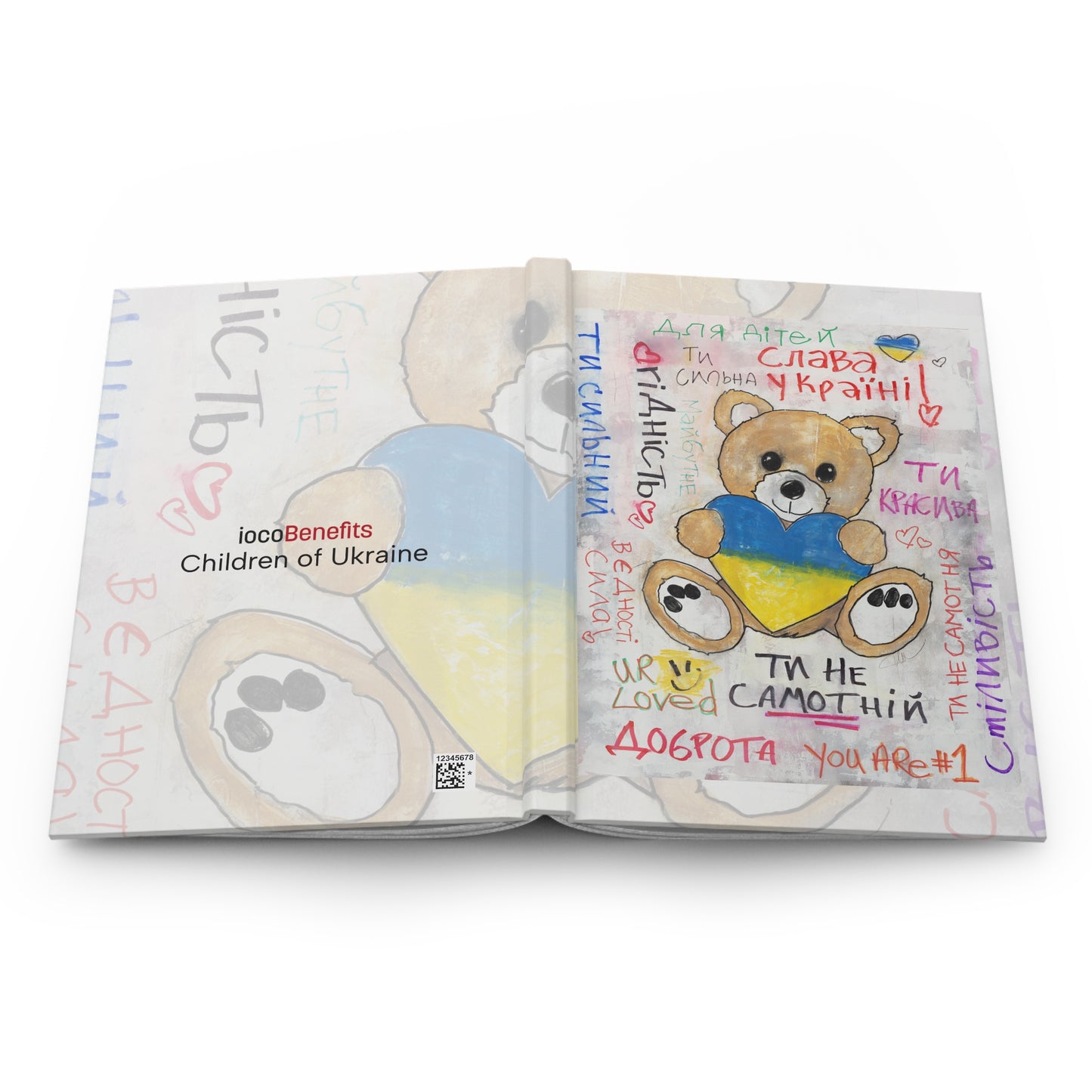 Teddy Bear Golden, Heart of Ukraine - Hardcover Journal
