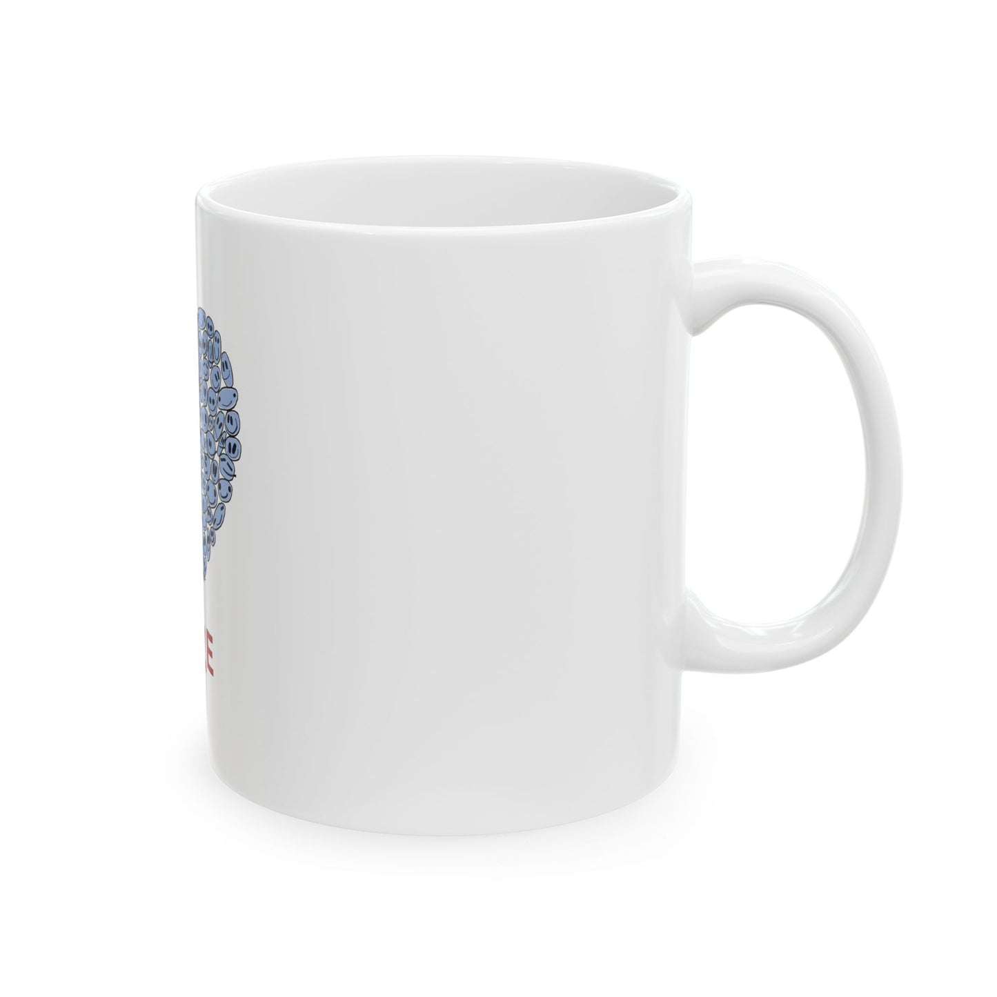 BLUE Heart SMILES - Ceramic Mug, (11oz, 15oz)