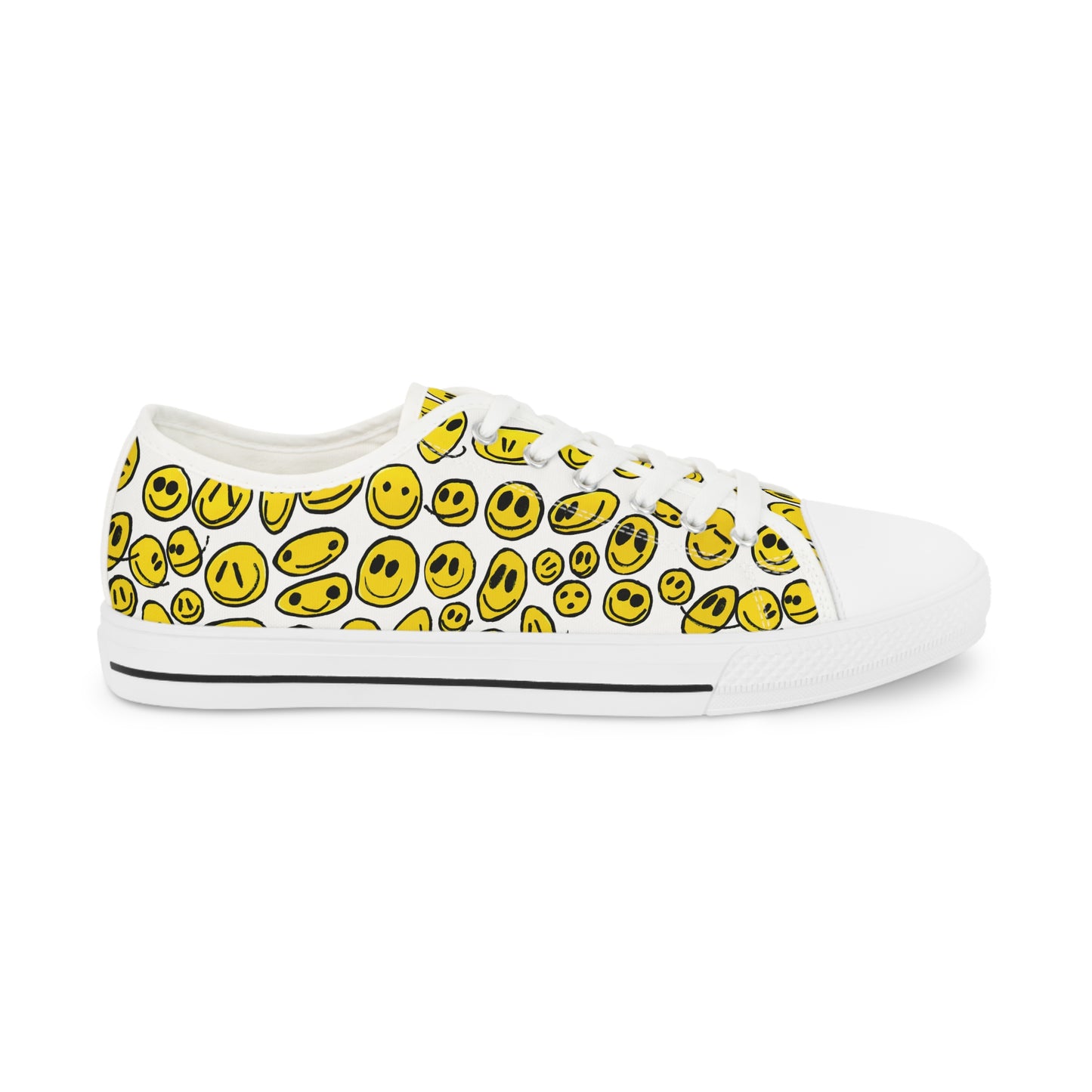 Yellow SMILES - Men's Low Top Sneakers