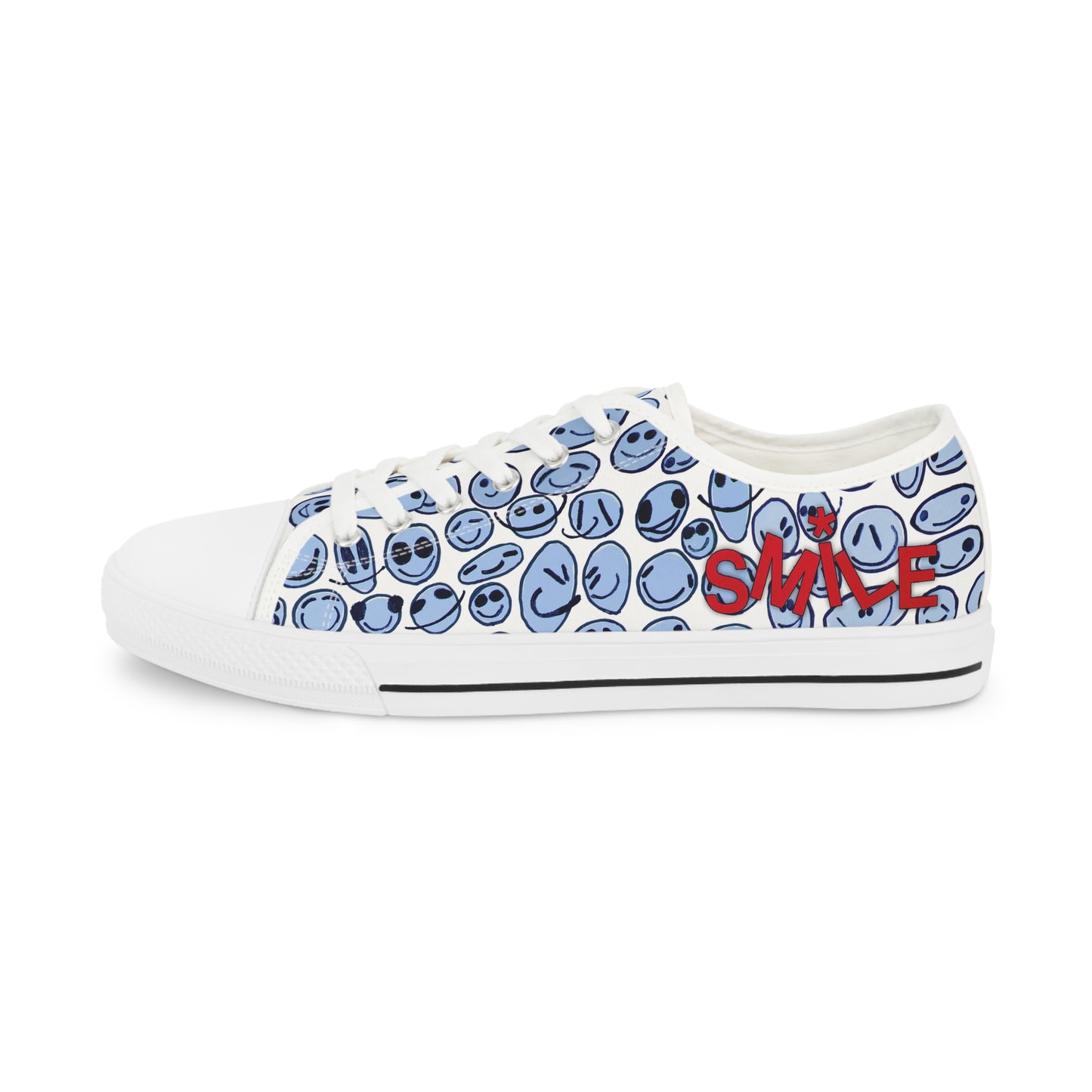 Blue SMILES - Men's Low Top Sneakers