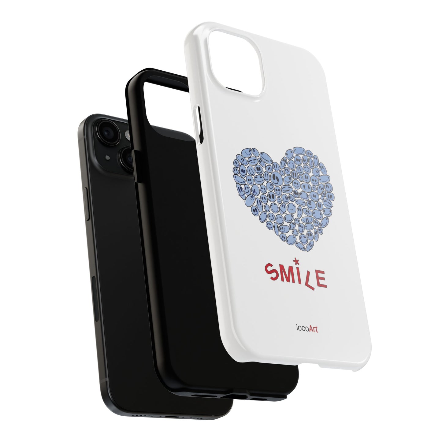 BLUE Heart SMILE - Tough Phone Cases