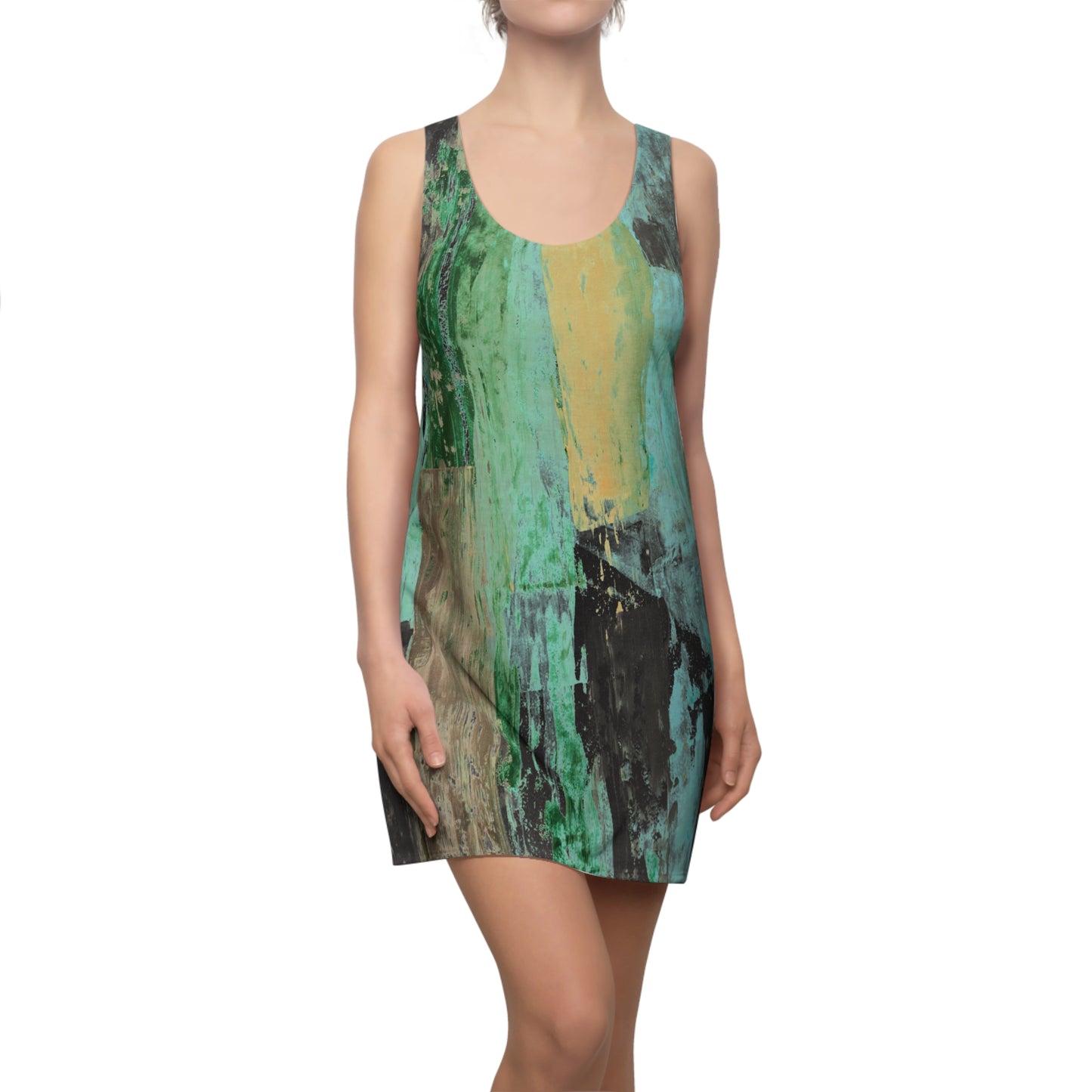 Shards of OnyxEmerald-Racerback Dress