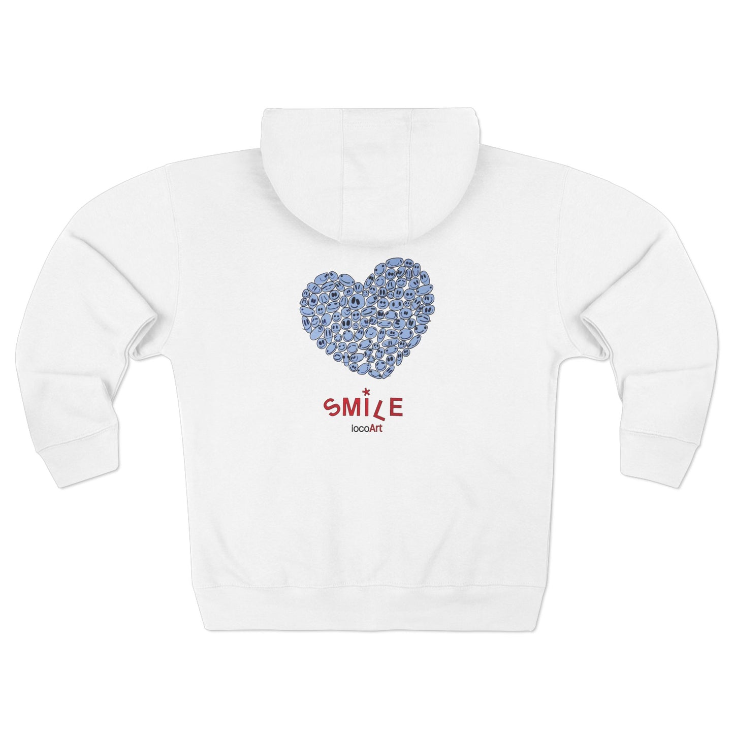 BLUE Heart SMILE - Unisex Zip Hoodie