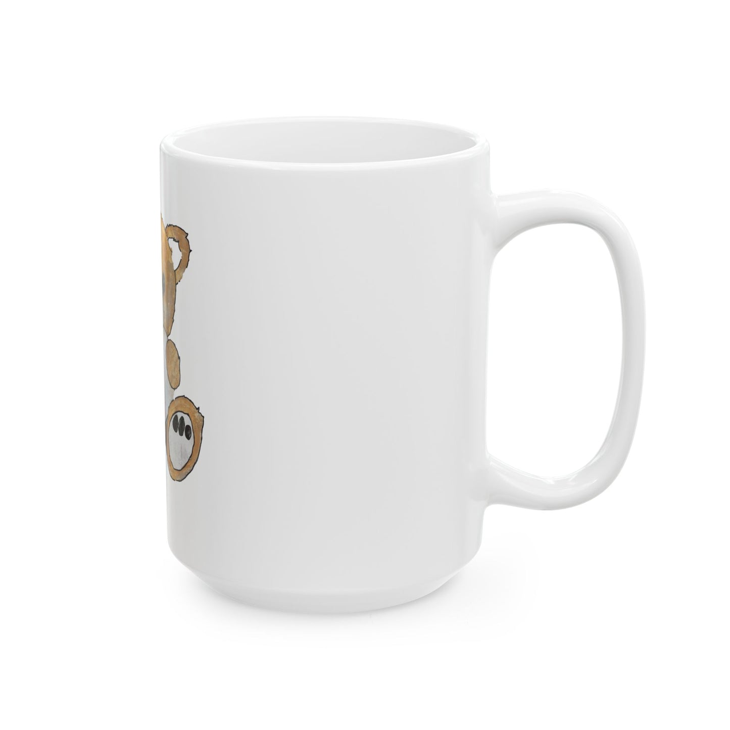 Teddy Bear, Golden - Ceramic Mug, (11oz, 15oz)