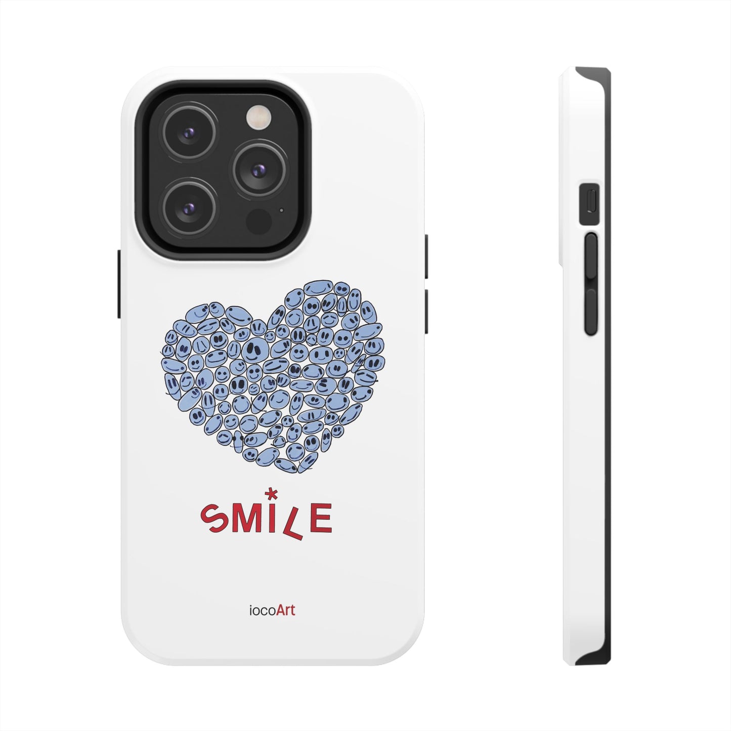 BLUE Heart SMILE - Tough Phone Cases