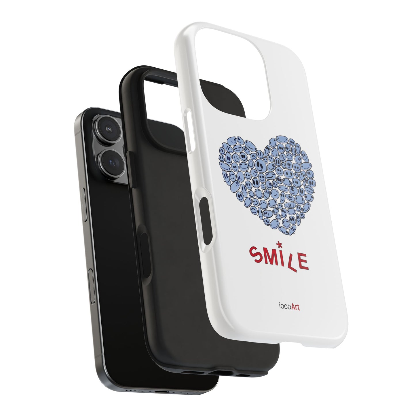 BLUE Heart SMILE - Tough Phone Cases