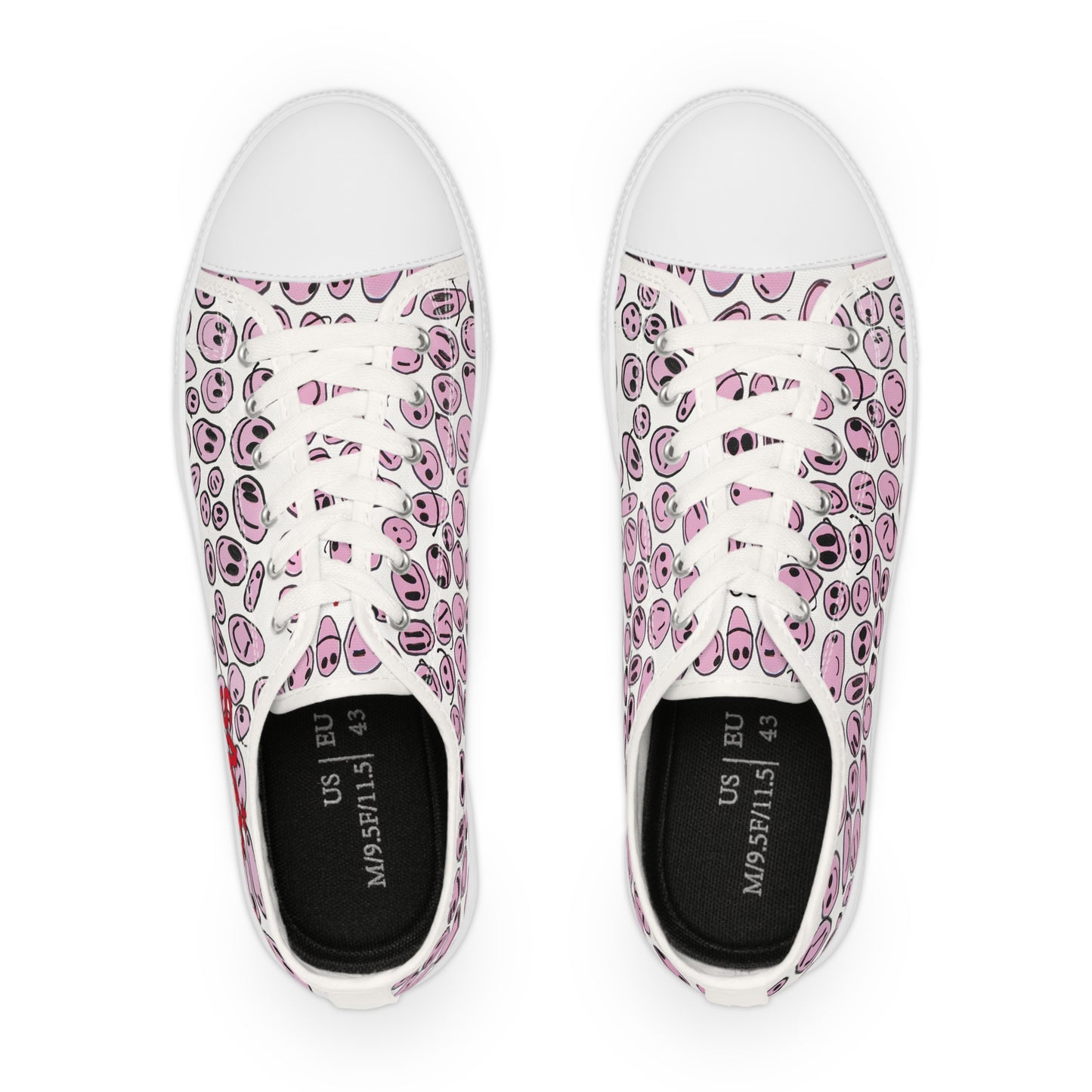 Pink SMILES - Men's Low Top Sneakers