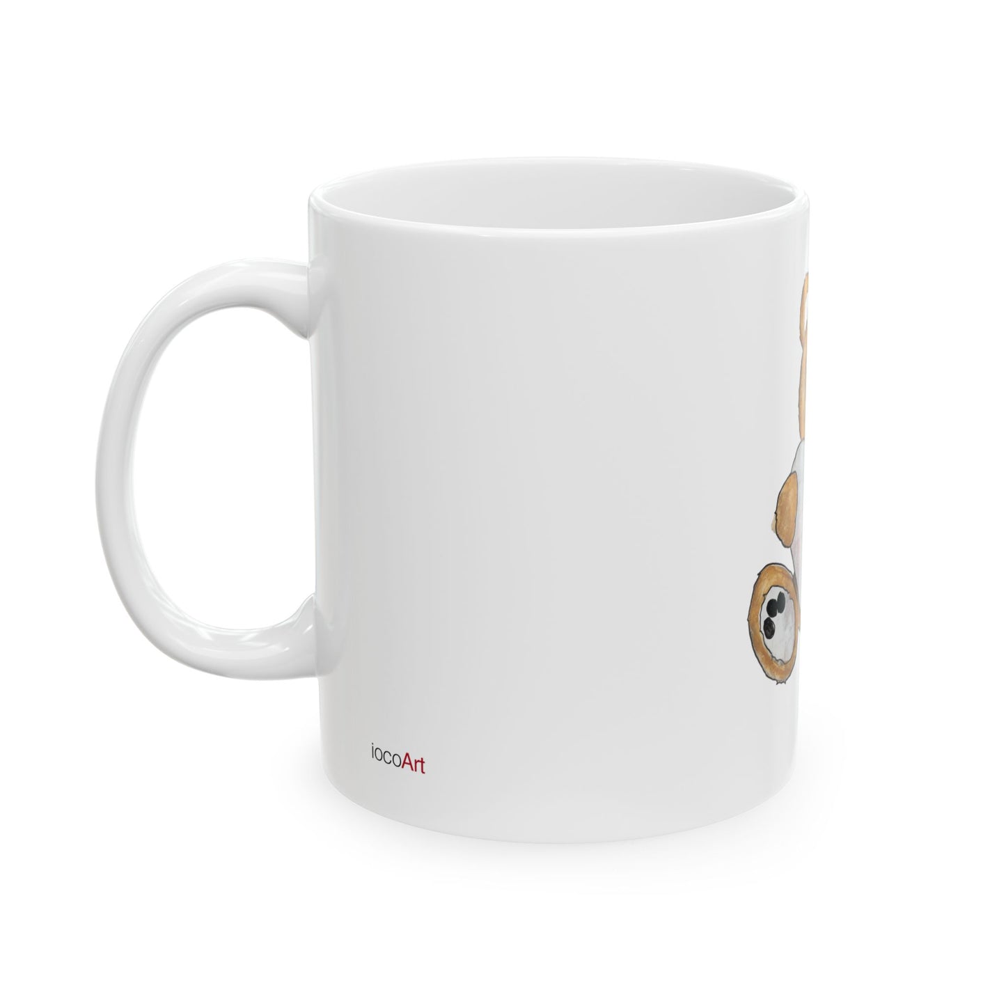 Teddy Bear, Golden - Ceramic Mug, (11oz, 15oz)