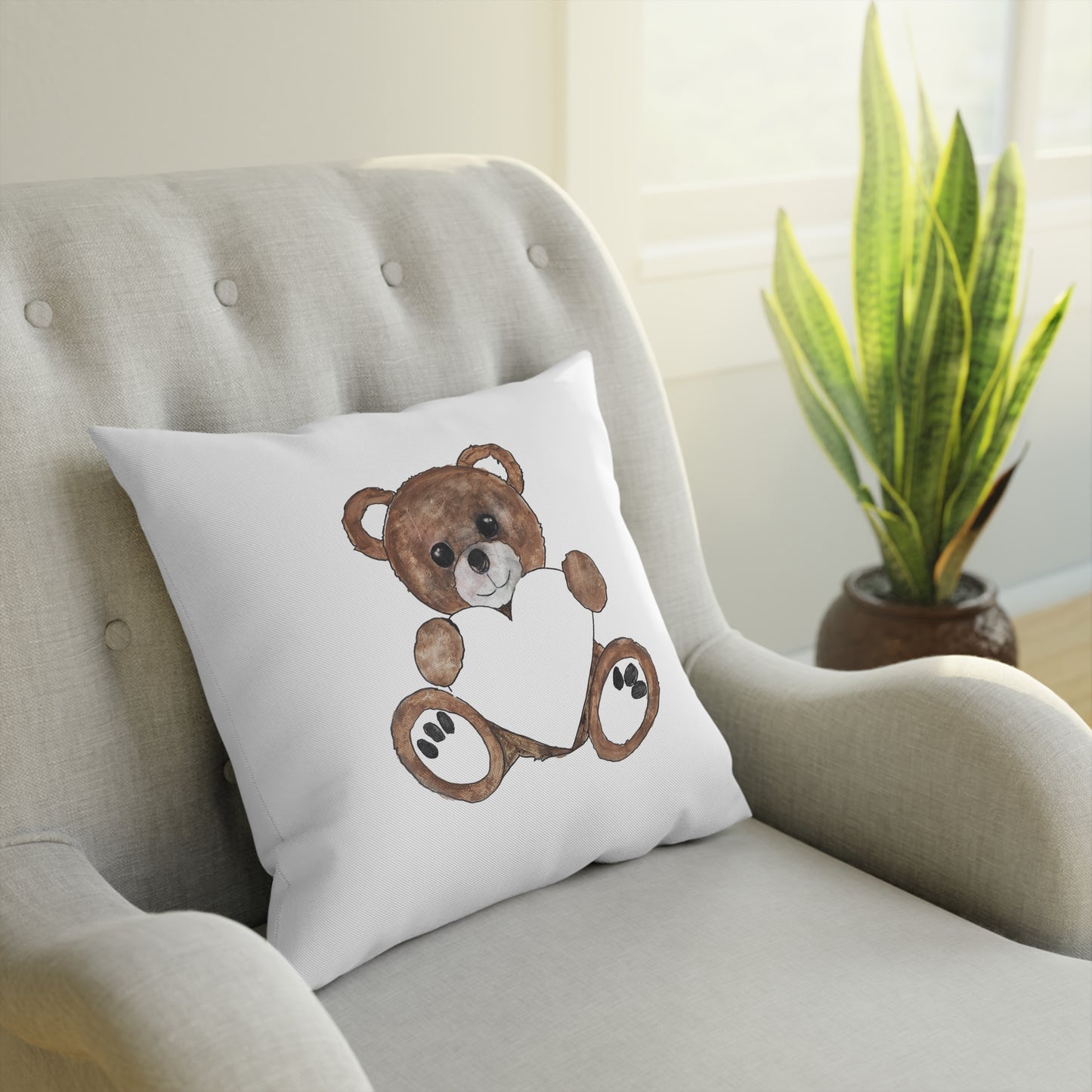 Teddy Bear, Brown - Cushion