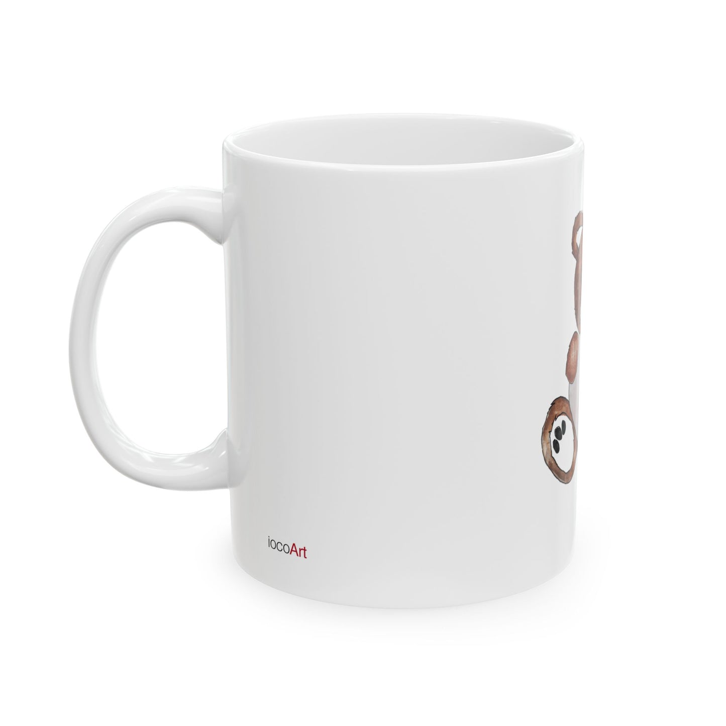 Teddy Bear, RedBrown - Ceramic Mug, (11oz, 15oz)