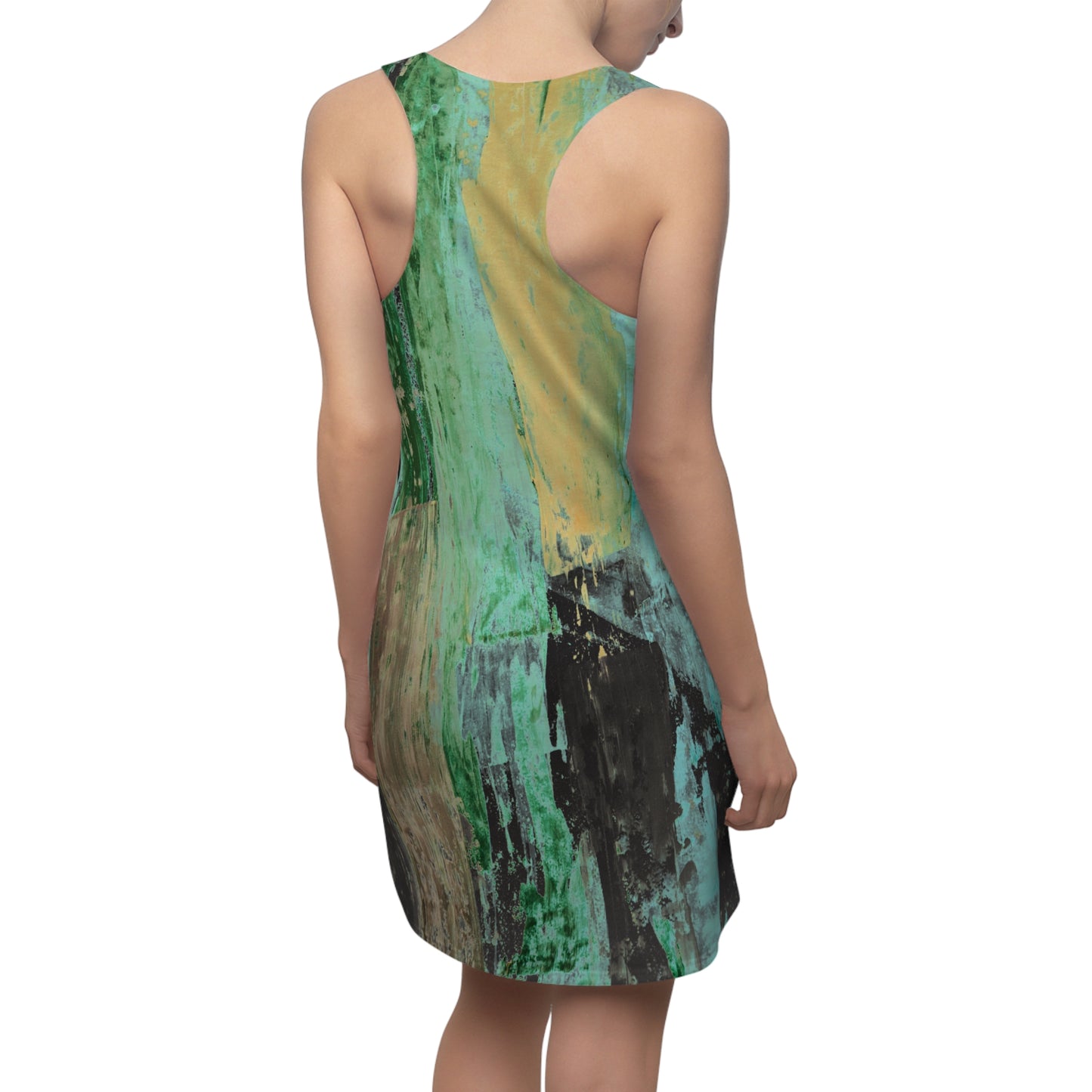 Shards of OnyxEmerald-Racerback Dress