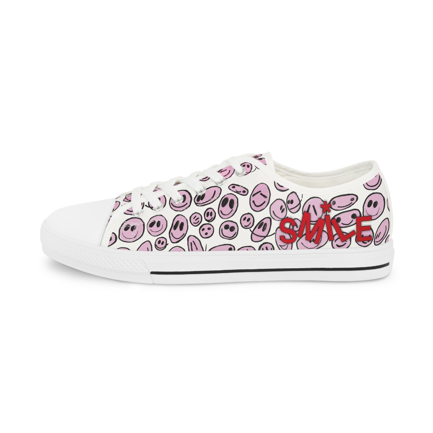 Pink SMILES - Men's Low Top Sneakers