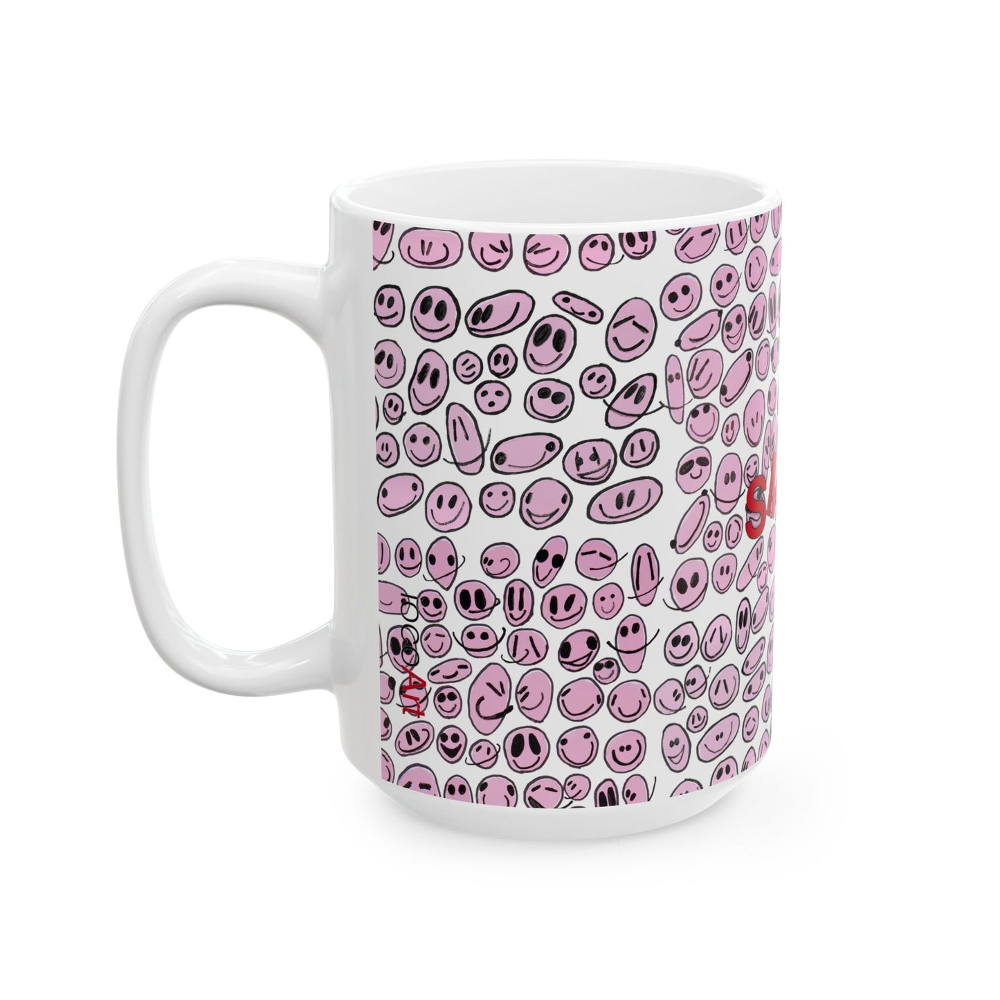 PINK SMILES - Ceramic Mug, (11oz, 15oz)