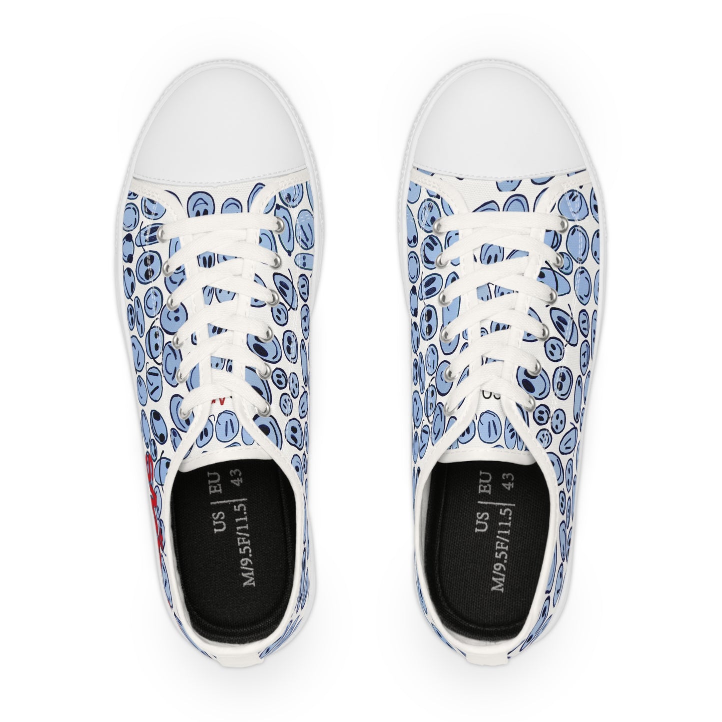 Blue SMILES - Men's Low Top Sneakers
