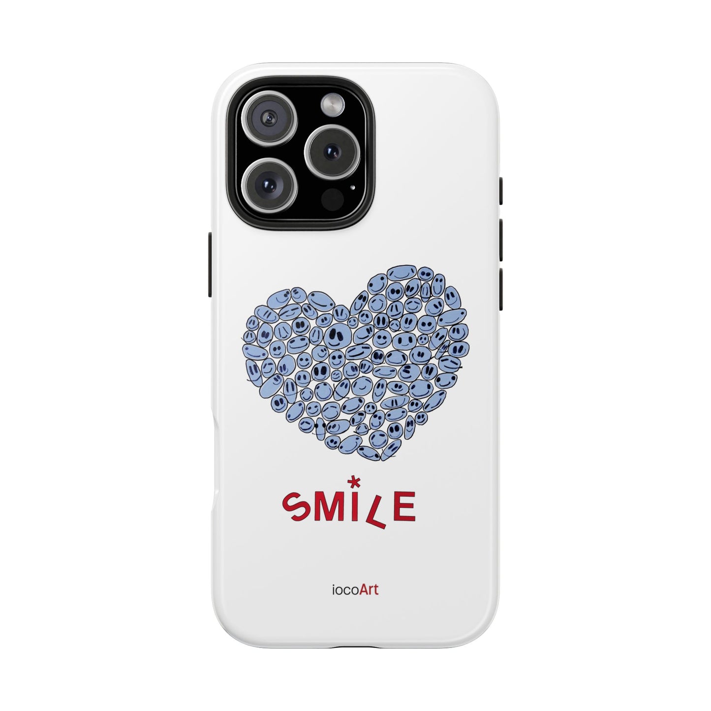 BLUE Heart SMILE - Tough Phone Cases