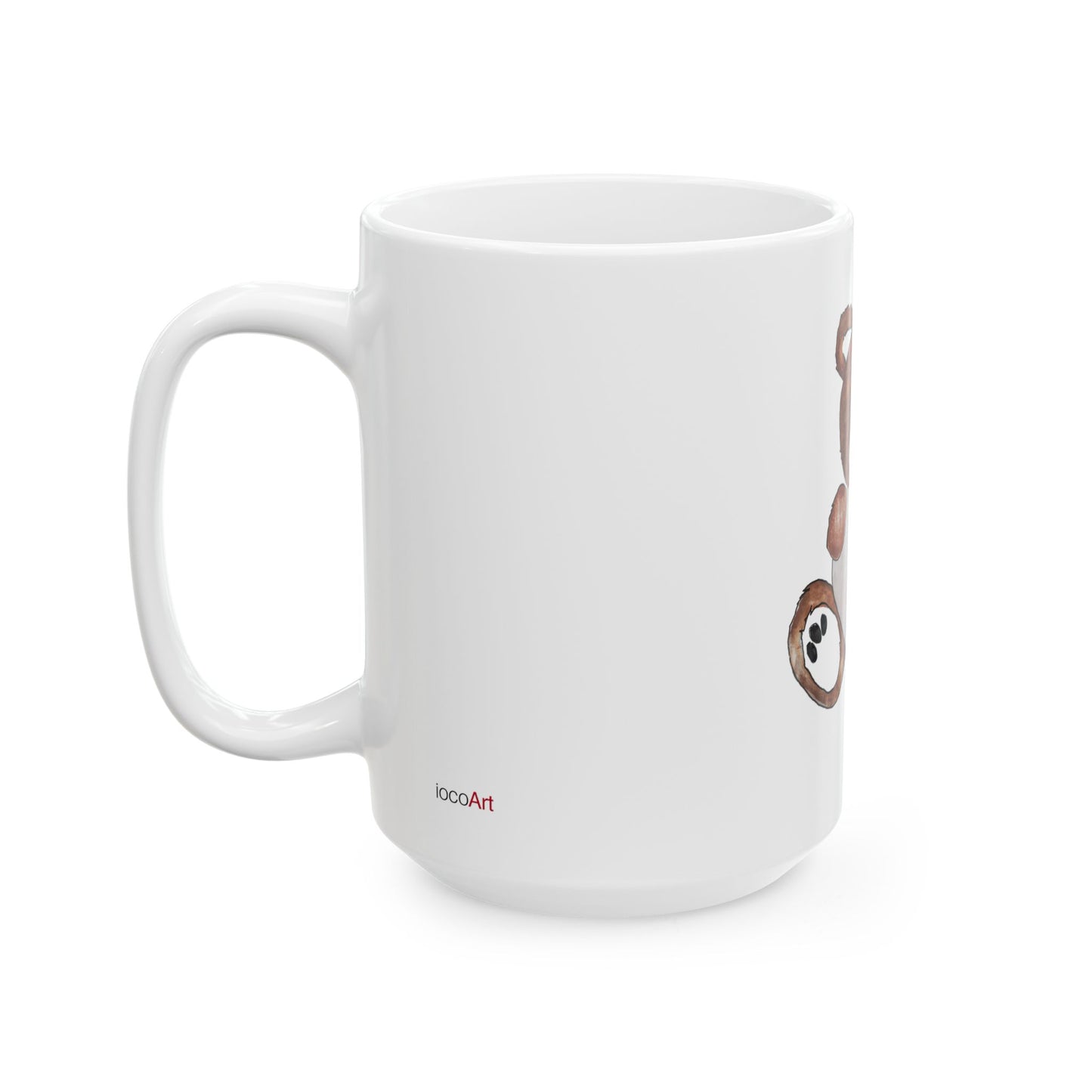 Teddy Bear, RedBrown - Ceramic Mug, (11oz, 15oz)