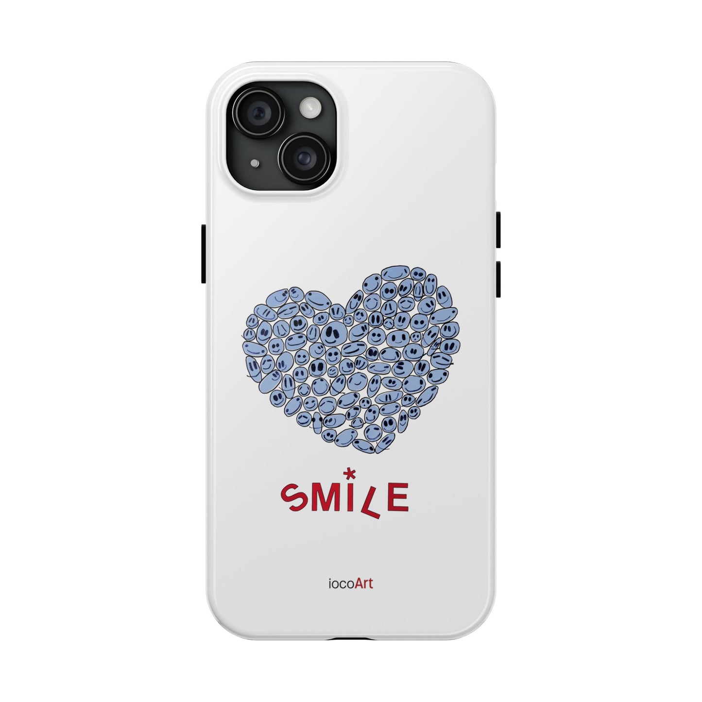 BLUE Heart SMILE - Tough Phone Cases