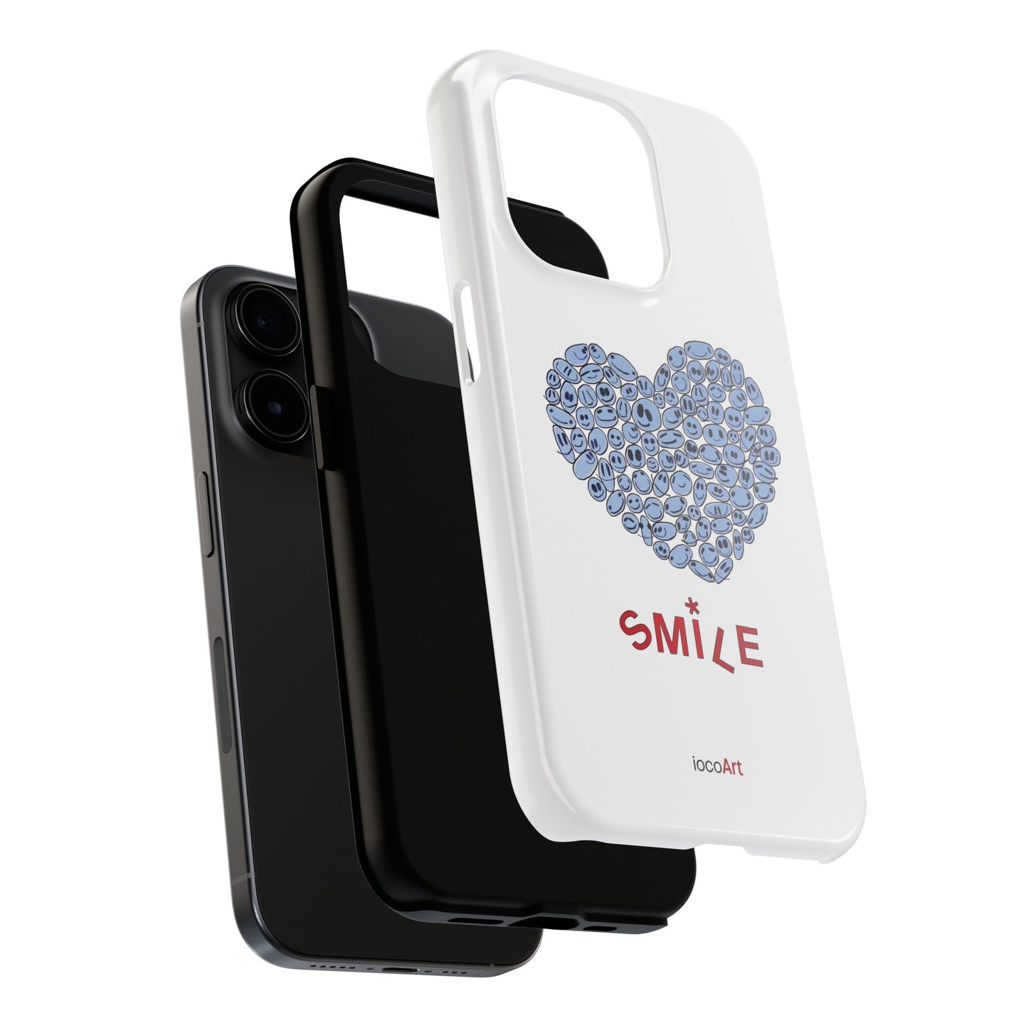 BLUE Heart SMILE - Tough Phone Cases