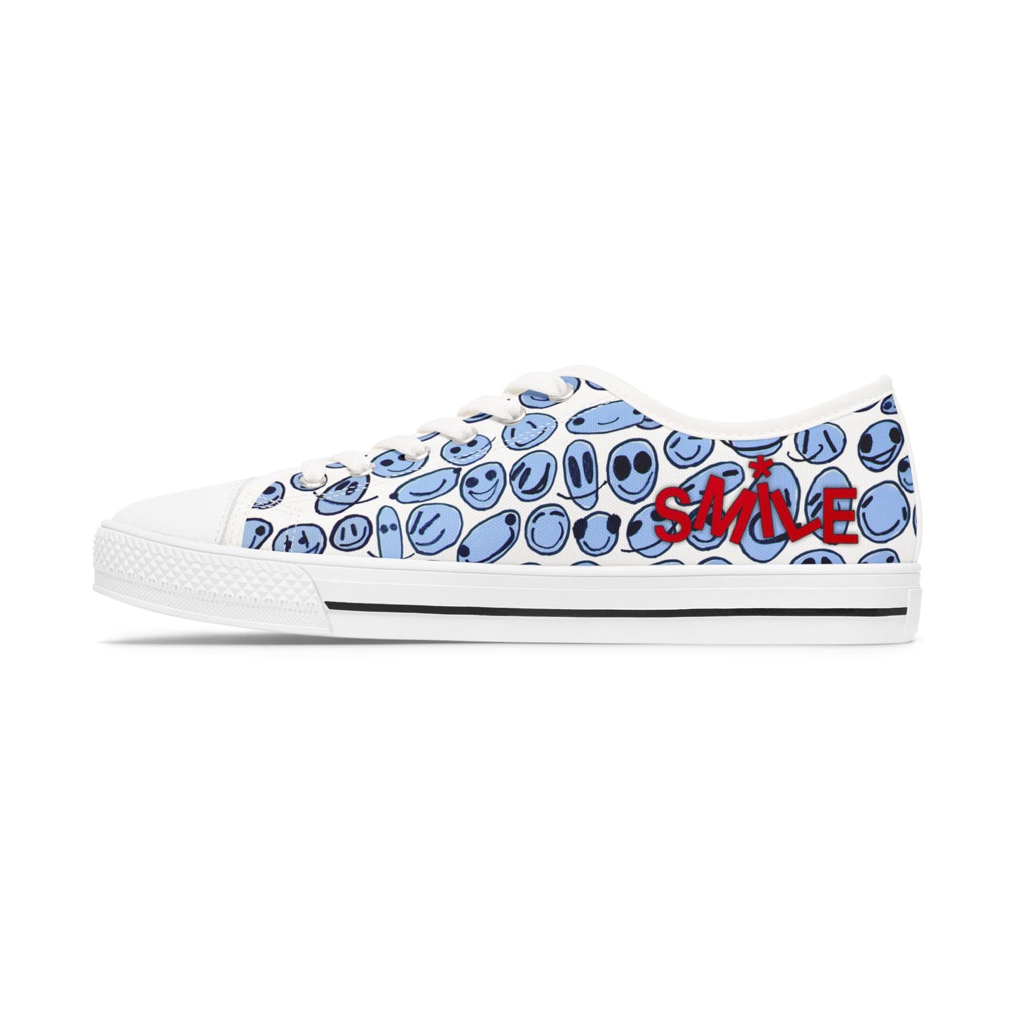 Blue SMILES - Women's Low Top Sneakers