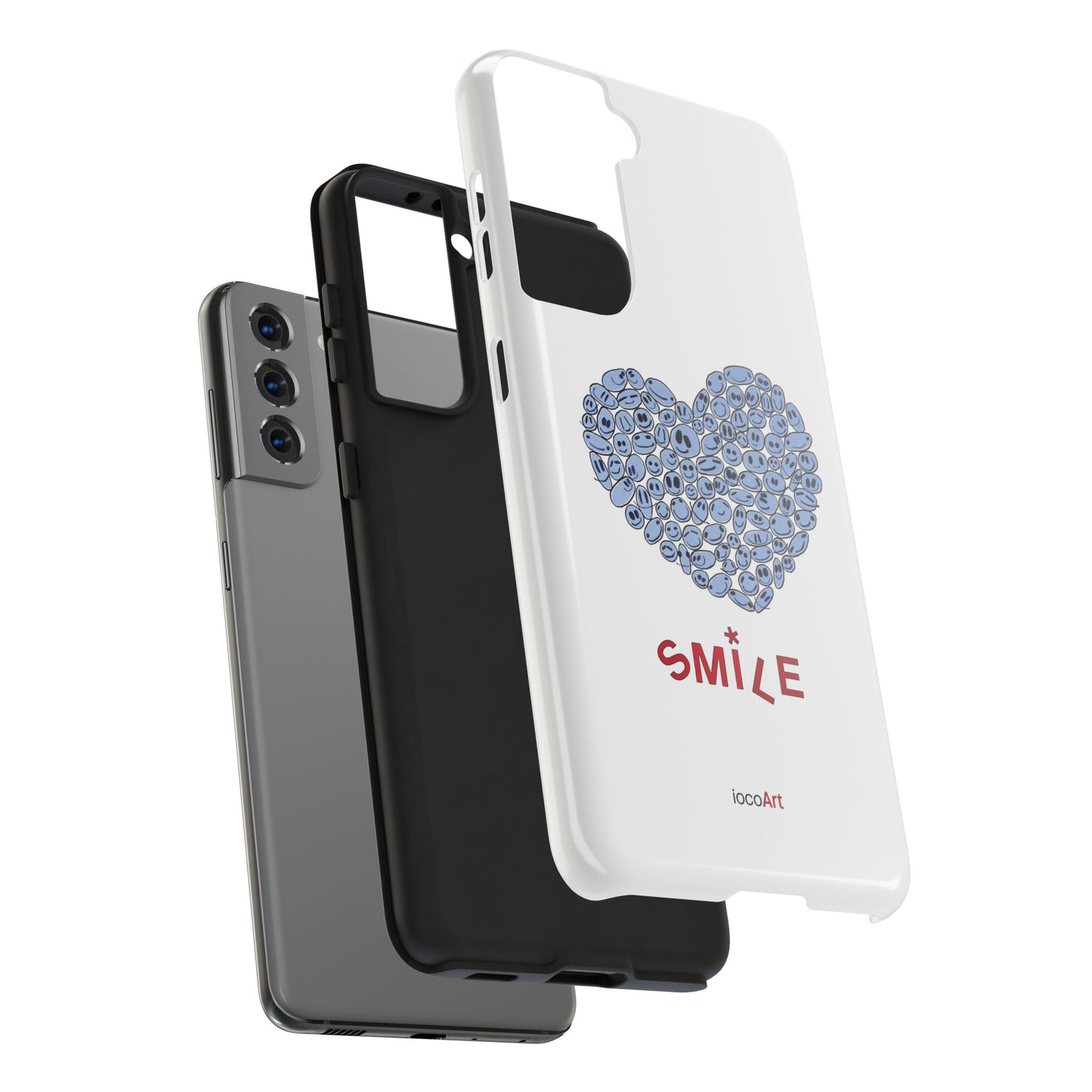 BLUE Heart SMILE - Tough Phone Cases