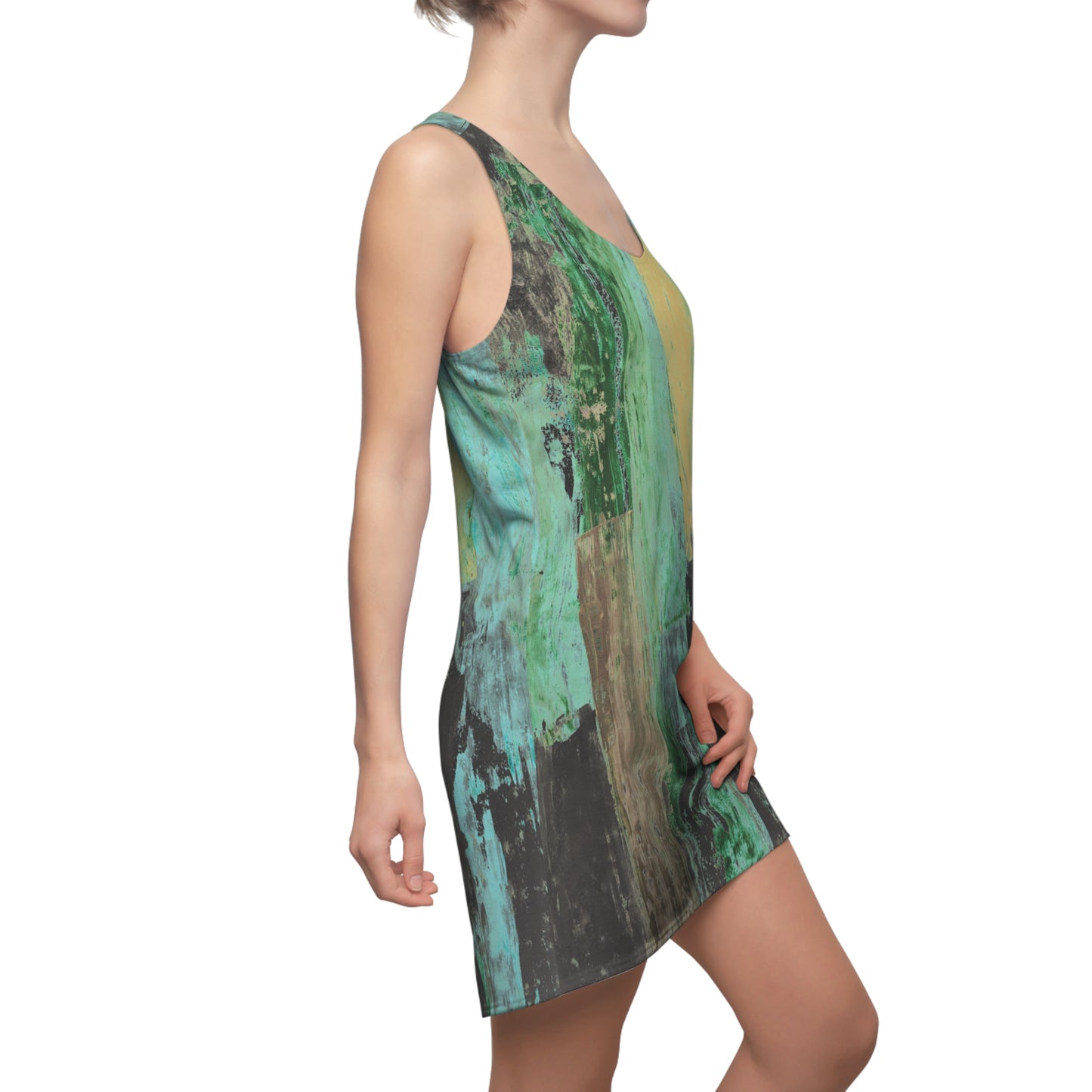 Shards of OnyxEmerald-Racerback Dress