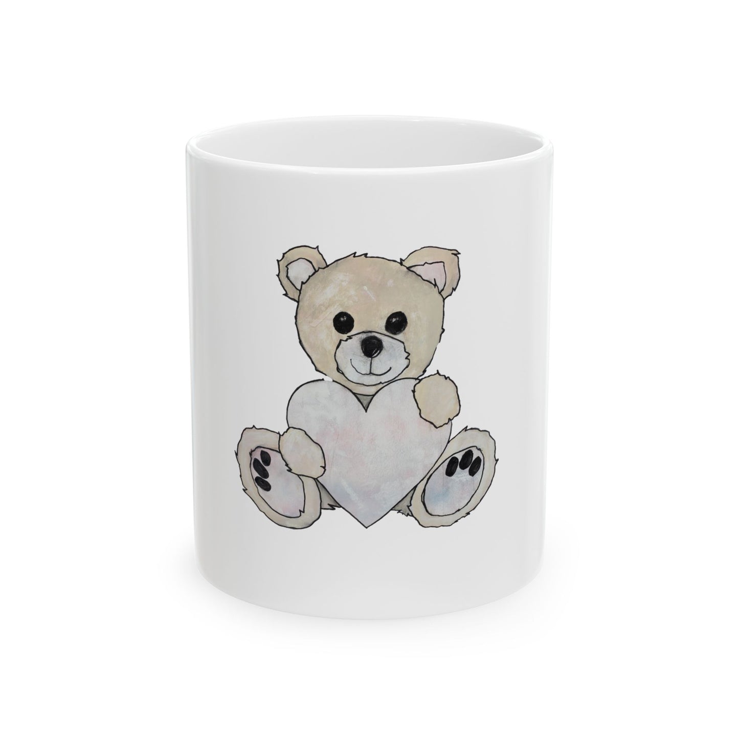 Teddy Bear, Blonde - Ceramic Mug, (11oz, 15oz)