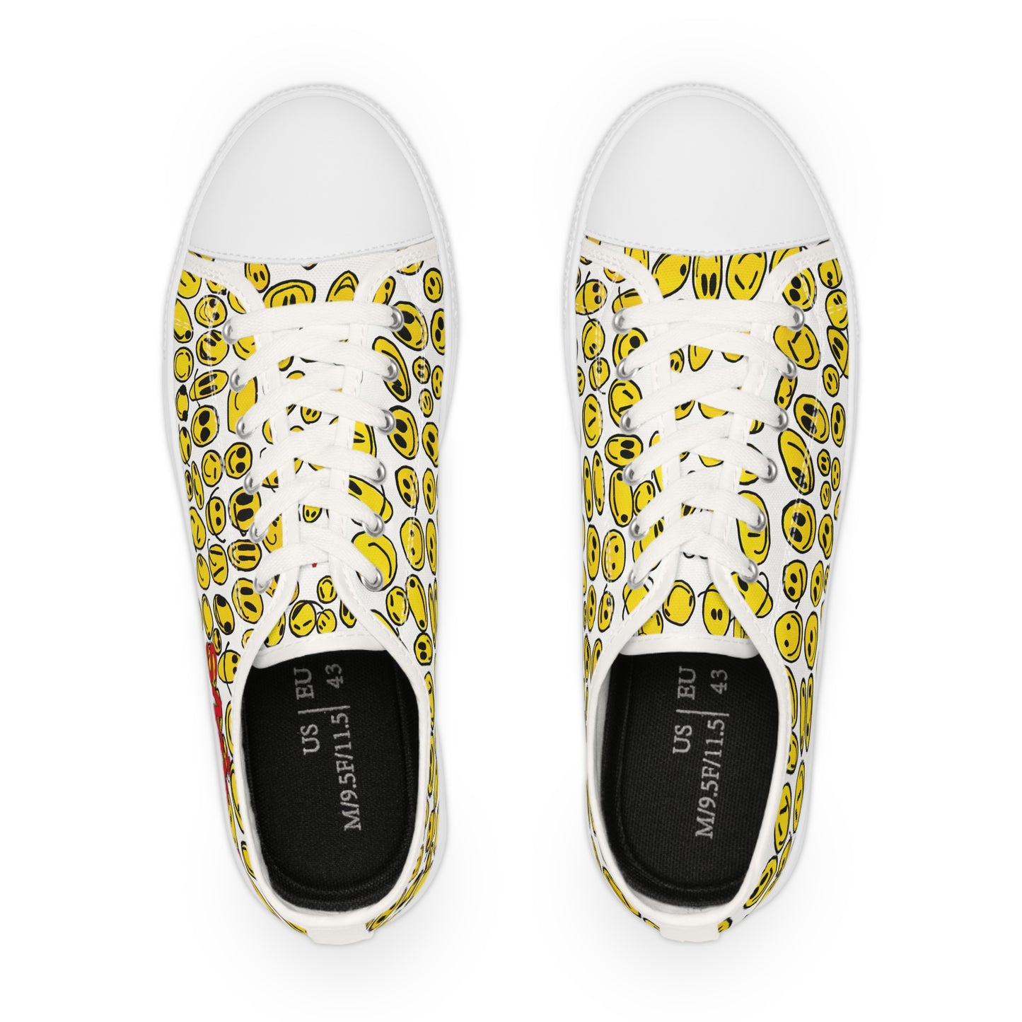 Yellow SMILES - Men's Low Top Sneakers