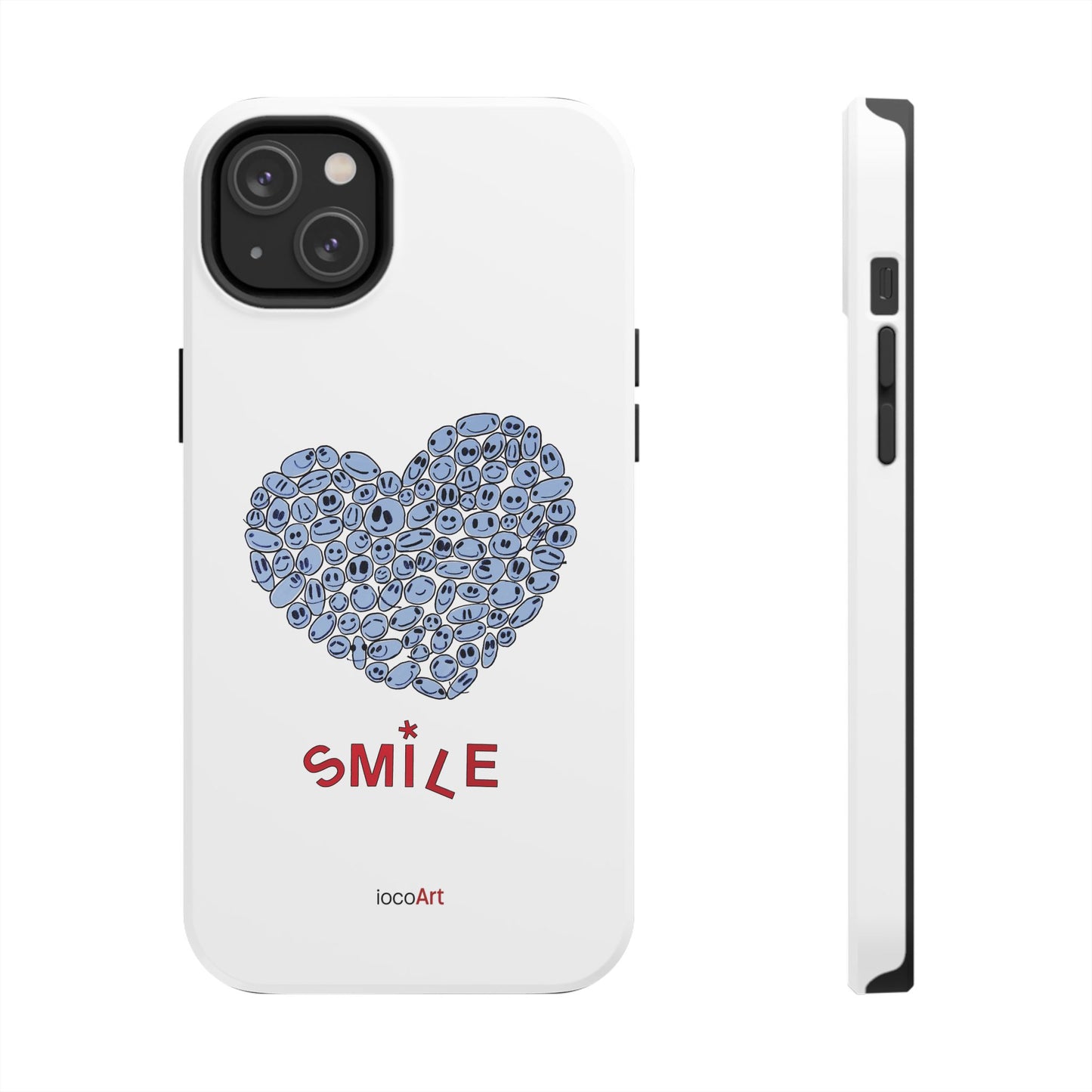 BLUE Heart SMILE - Tough Phone Cases