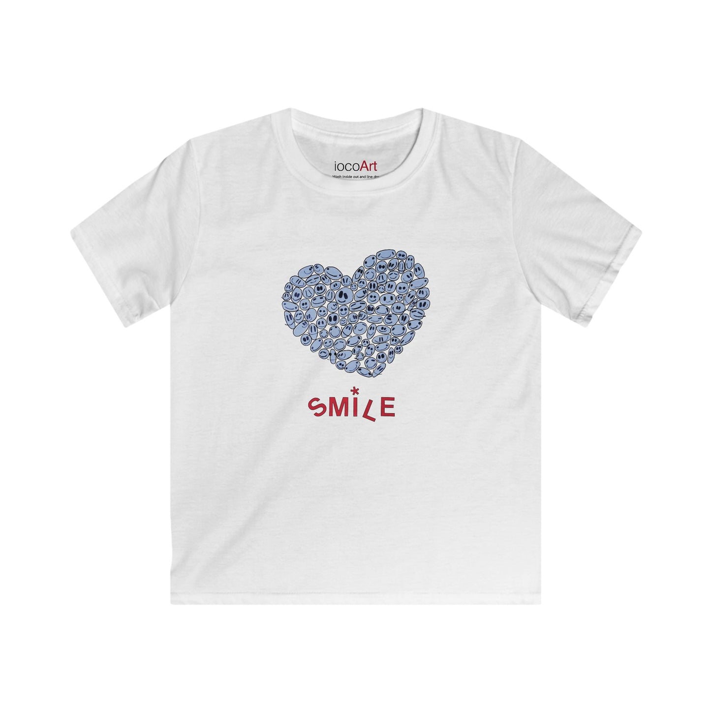 BLUE Heart Smiles - Kids Softstyle Tee