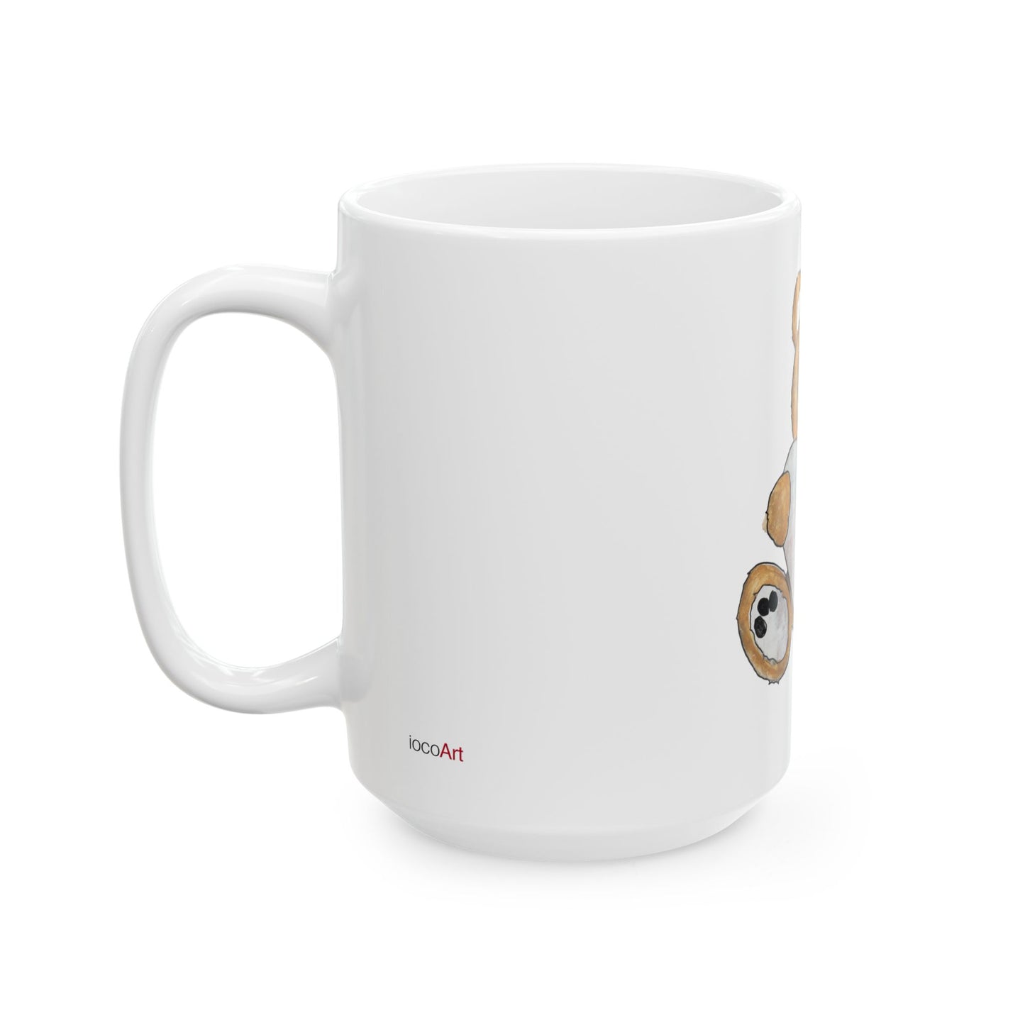 Teddy Bear, Golden - Ceramic Mug, (11oz, 15oz)