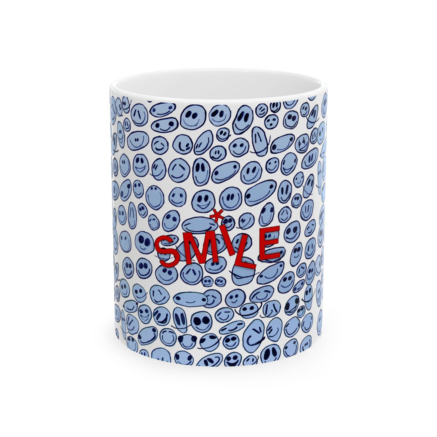 BLUE SMILES - Ceramic Mug, (11oz, 15oz)