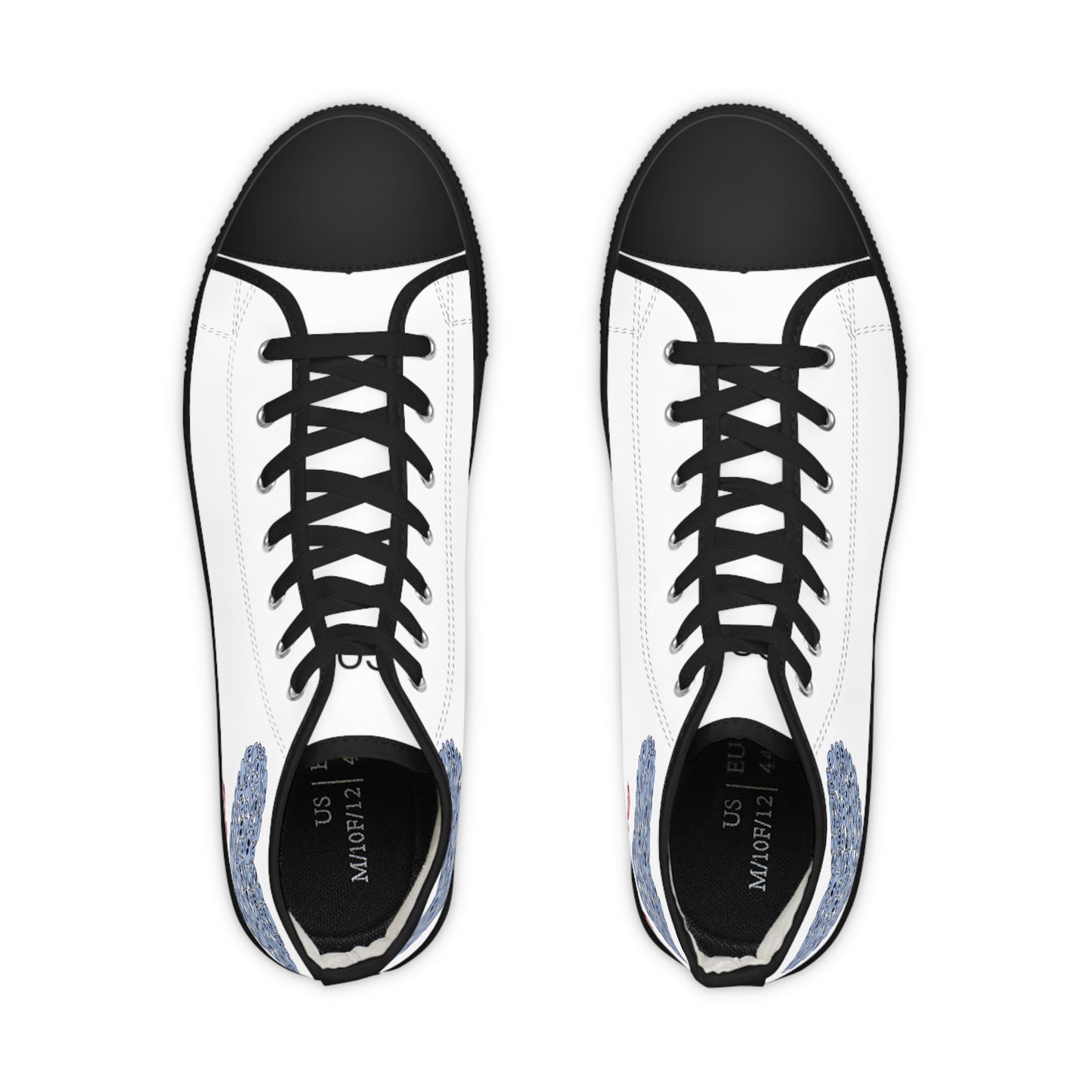BLUE Heart SMILE, (BT) - Men's High Top Sneakers