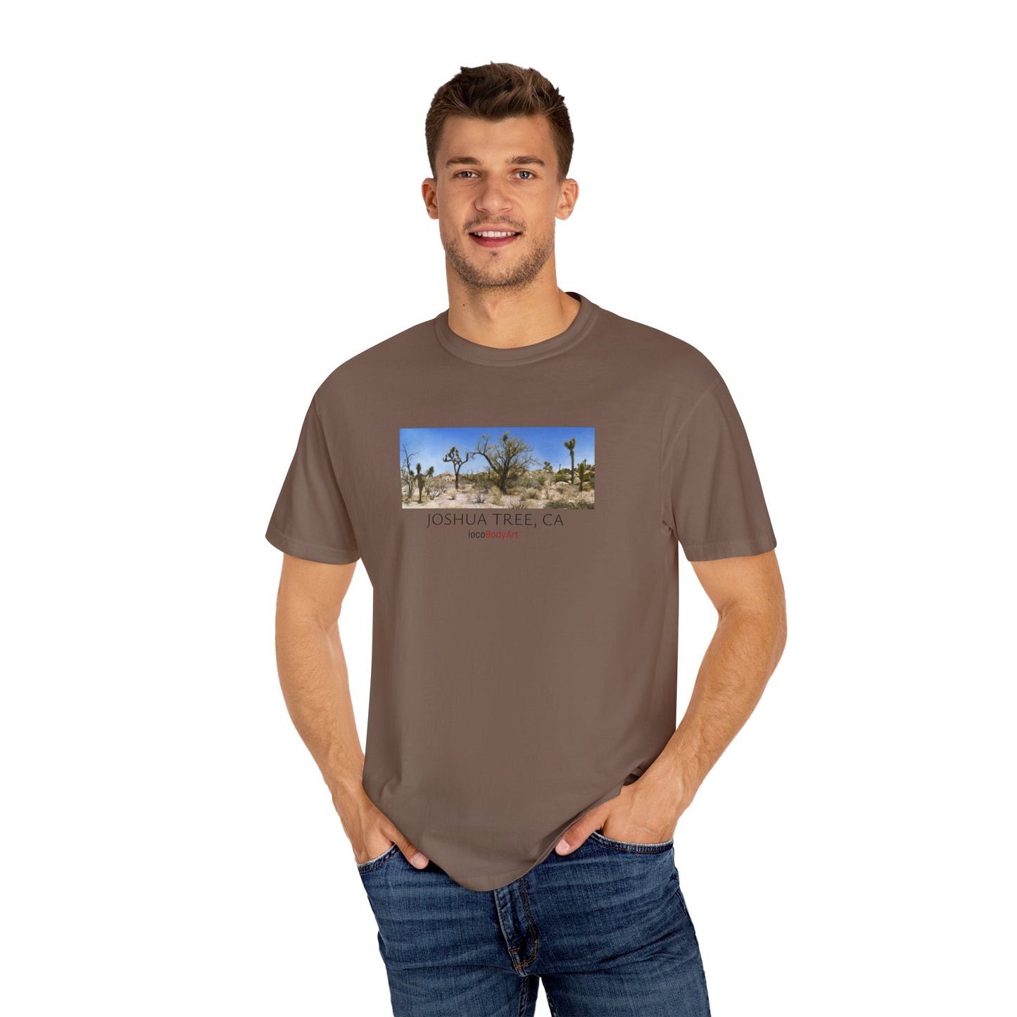 Joshua Tree, (Expresso) - Mens Cotton Tee