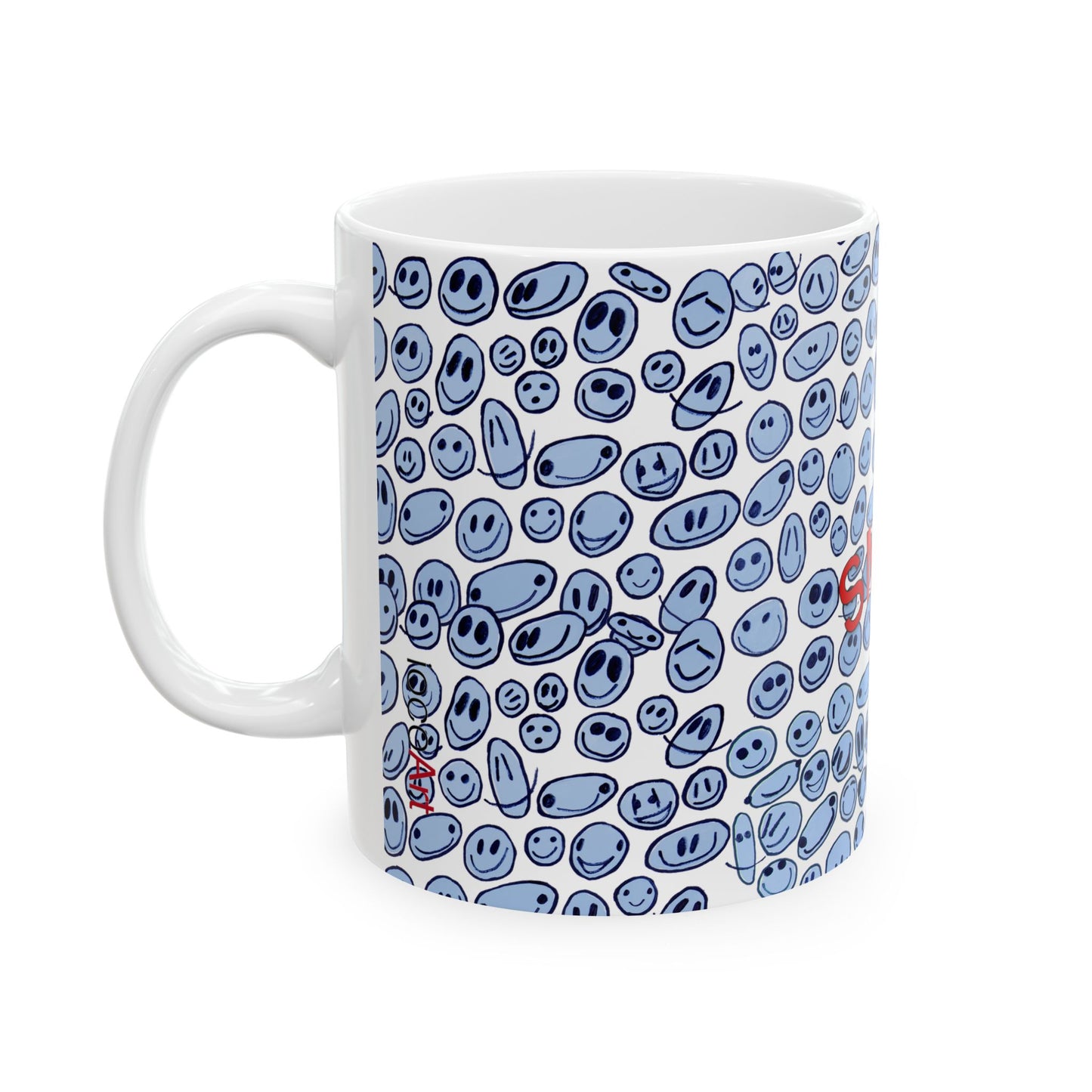 BLUE SMILES - Ceramic Mug, (11oz, 15oz)