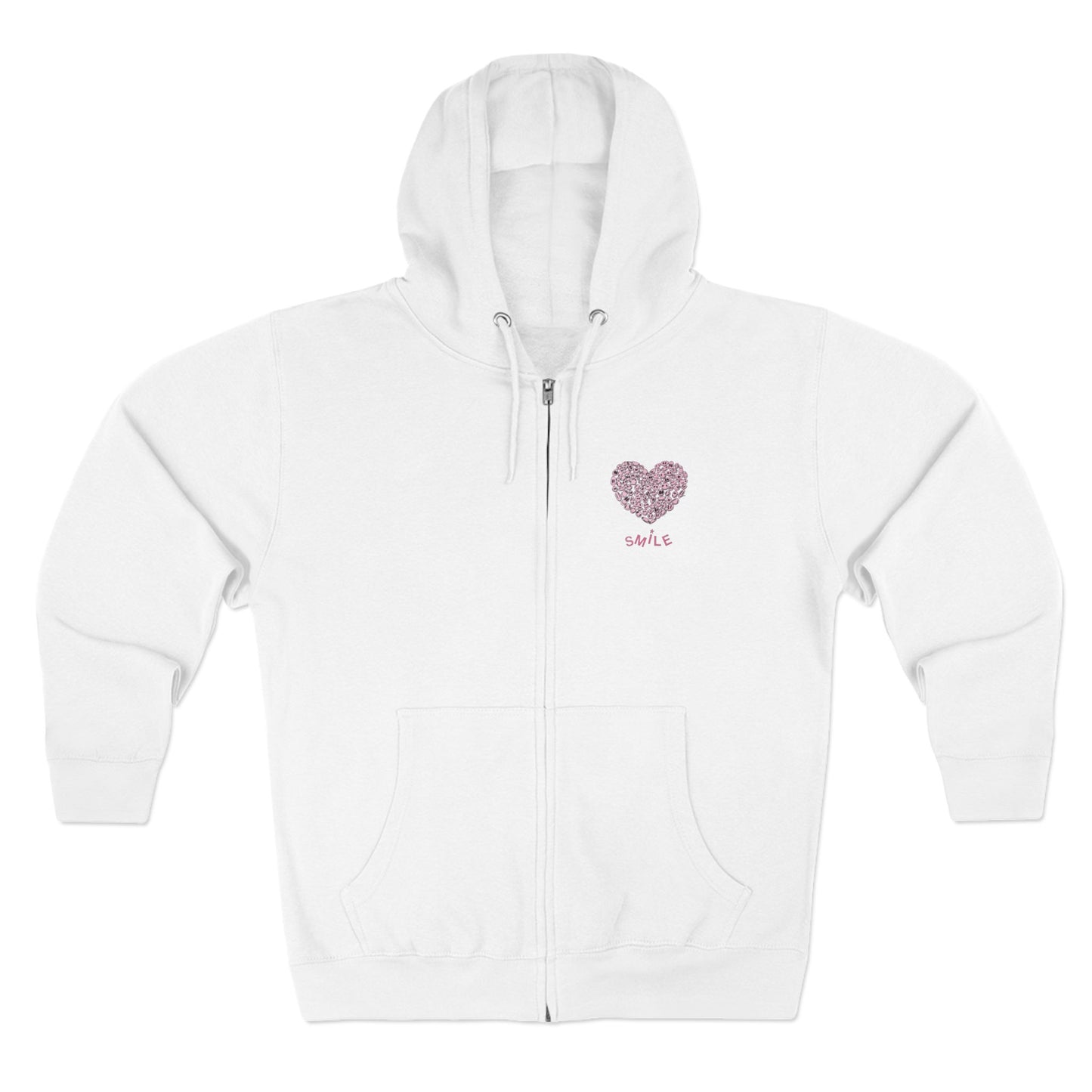 PINK Heart SMILE - Unisex Zip Hoodie