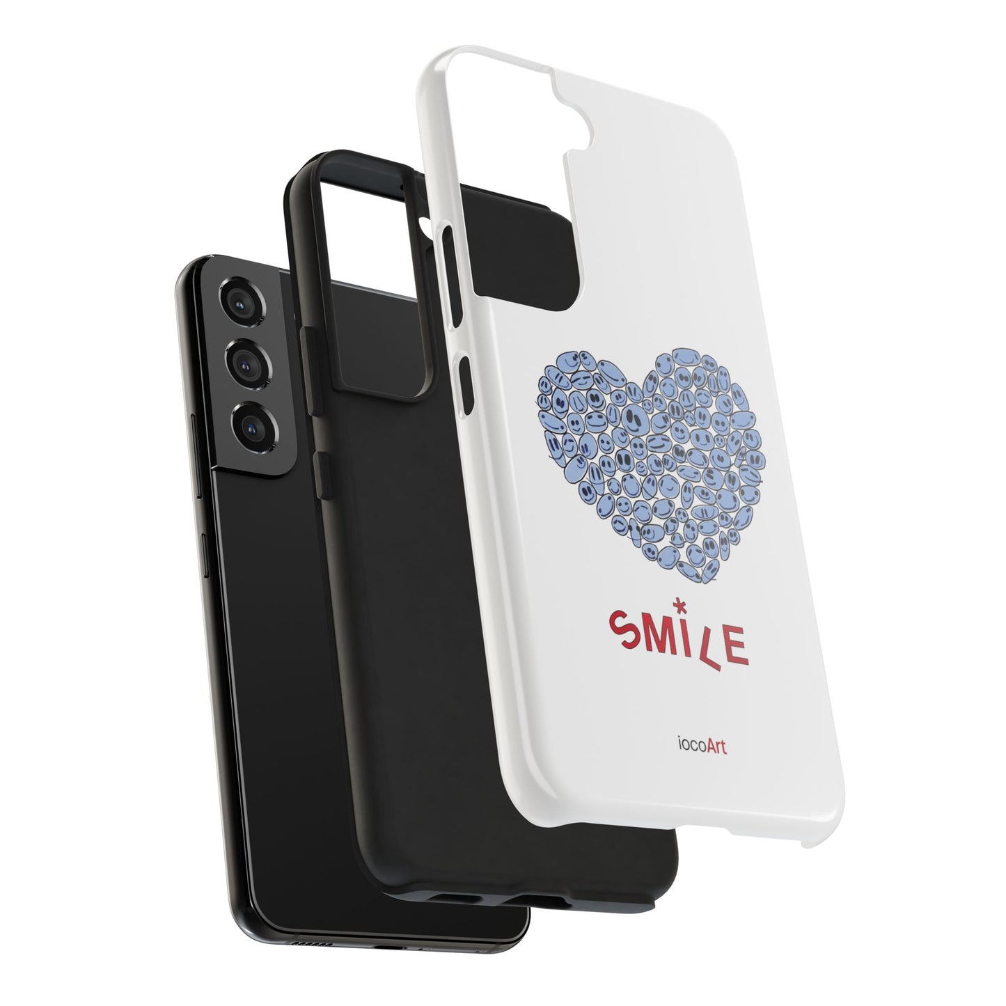 BLUE Heart SMILE - Tough Phone Cases