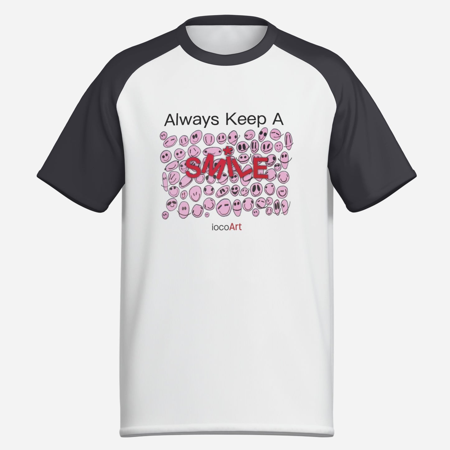 Always Keep A SMILE, PINK (BLSL) - Men's T-Shirt