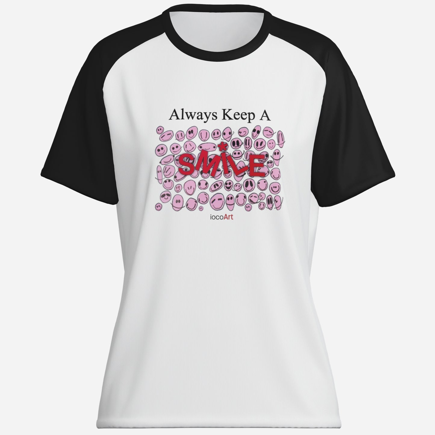 Always Keep A SMILE, PINK (BLSL) - Women's T-Shirt