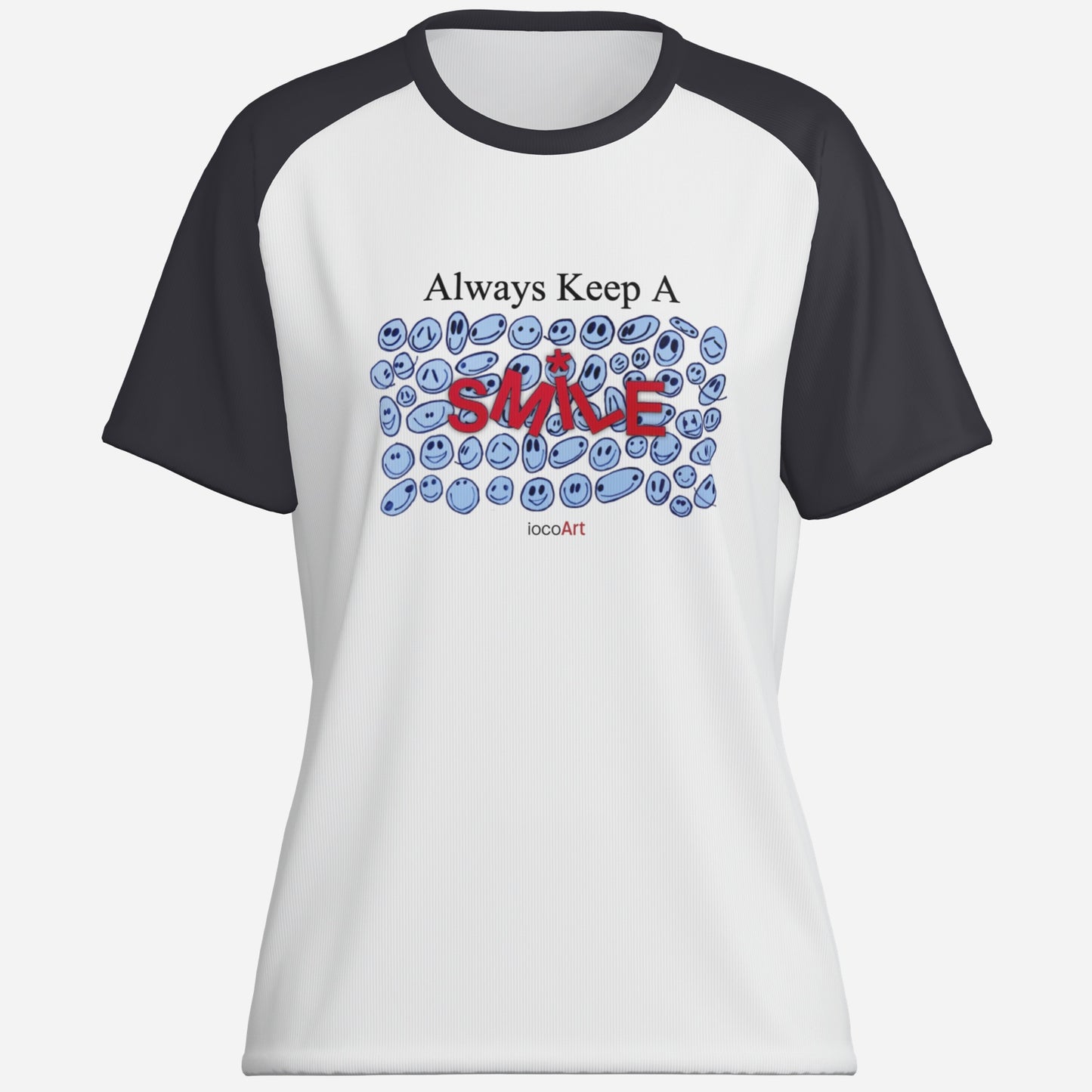 Always Keep A SMILE, BLUE (BLSL) - Women's T-Shirt