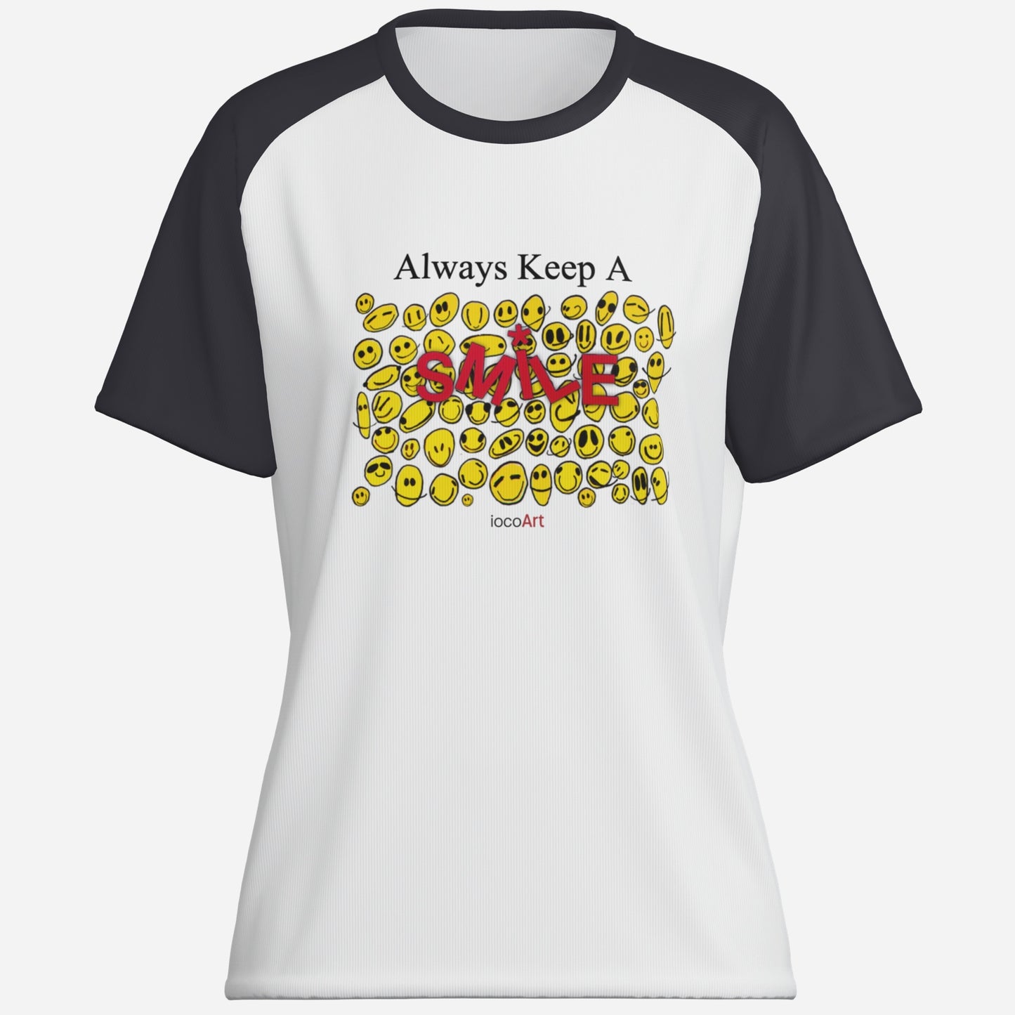 Always Keep A SMILE, YELLOW (BLSL) - Women's T-Shirt