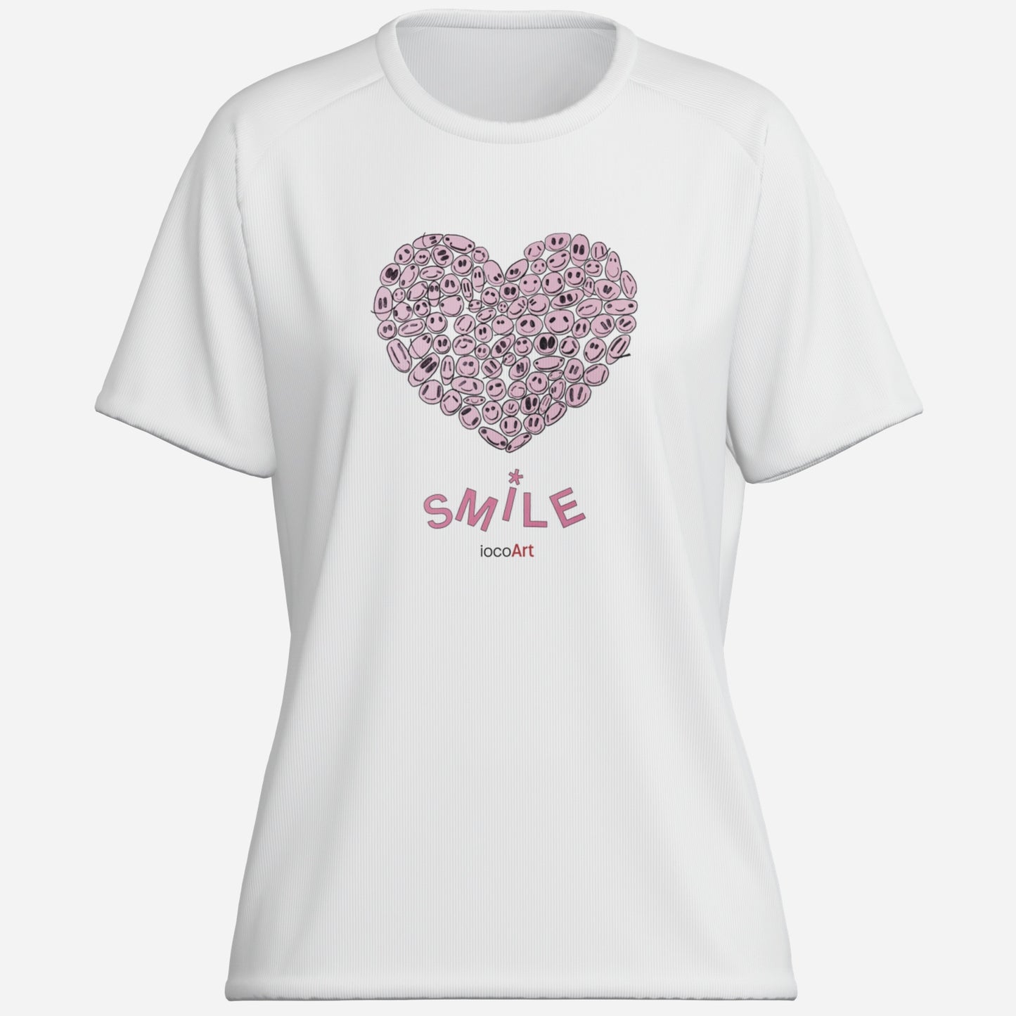 PINK Heart SMILES - Cotton Women's T-Shirt