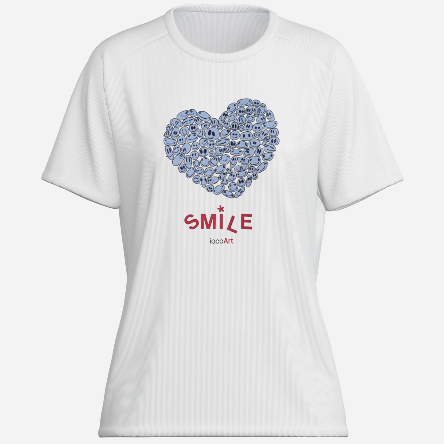 BLUE Heart SMILES - Cotton Women's T-Shirt