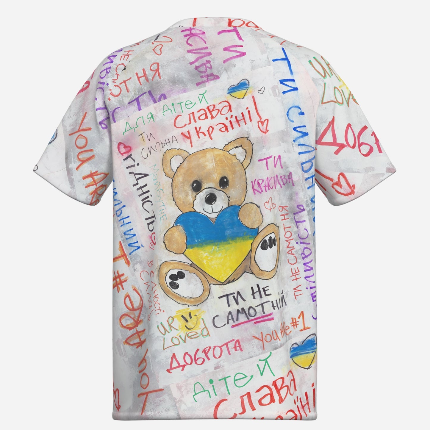 Teddy Bear Golden, Heart of Ukraine - Men's T-Shirt