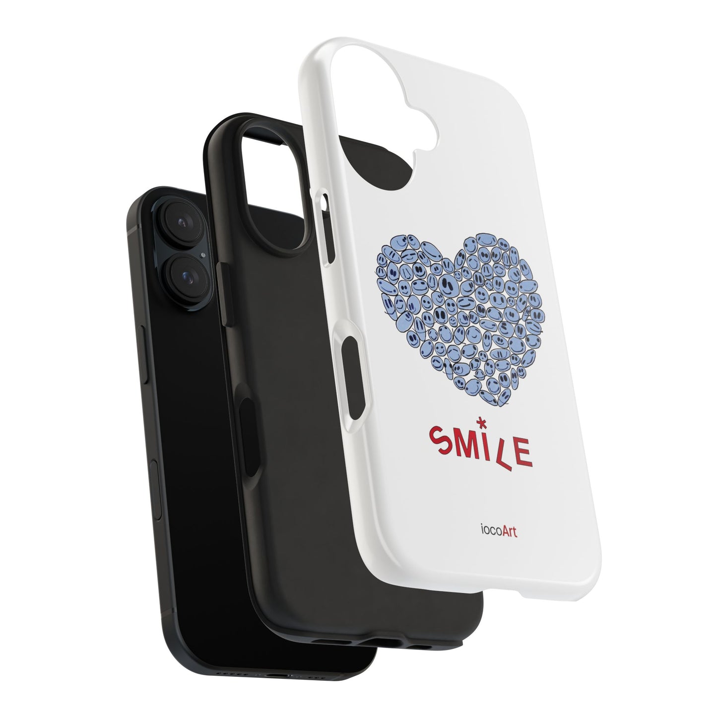 BLUE Heart SMILE - Tough Phone Cases