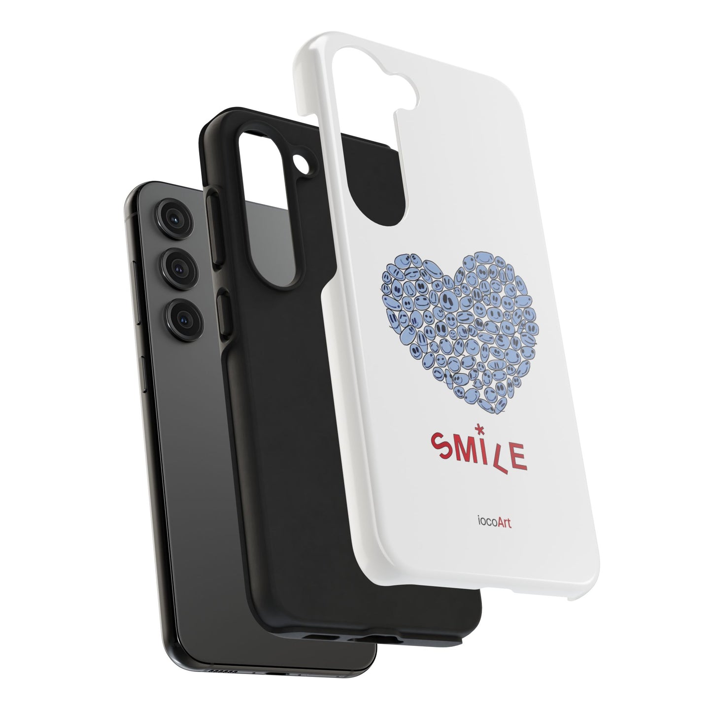 BLUE Heart SMILE - Tough Phone Cases
