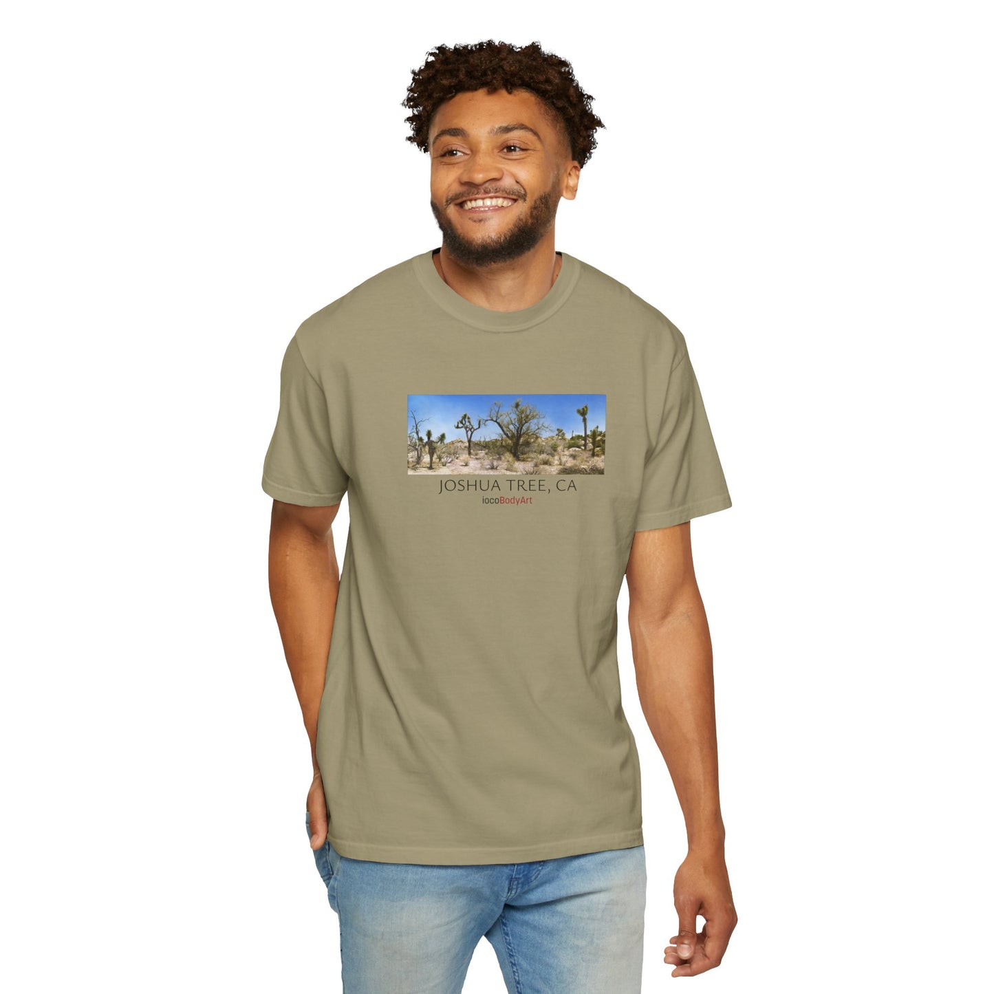 Joshua Tree, (Khaki) - Mens Cotton Tee