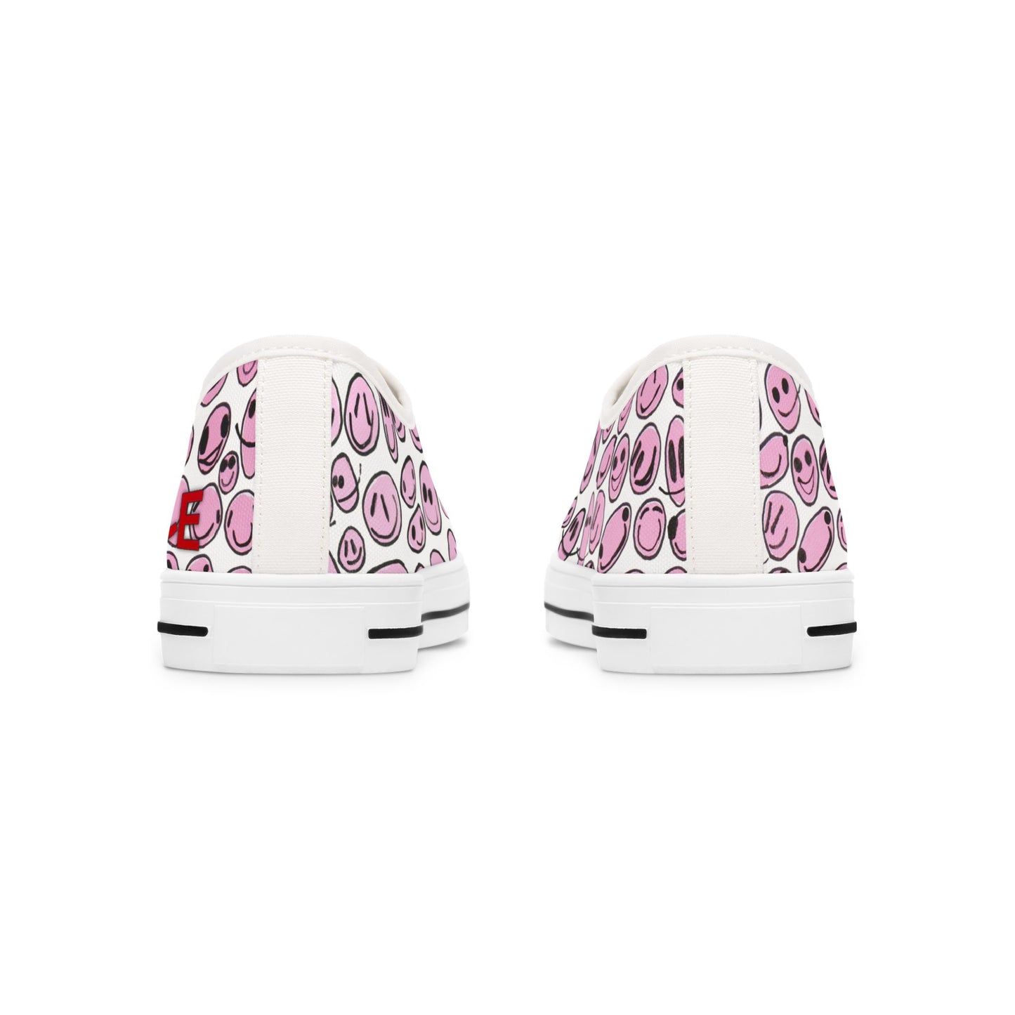 Pink SMILES - Women's Low Top Sneakers