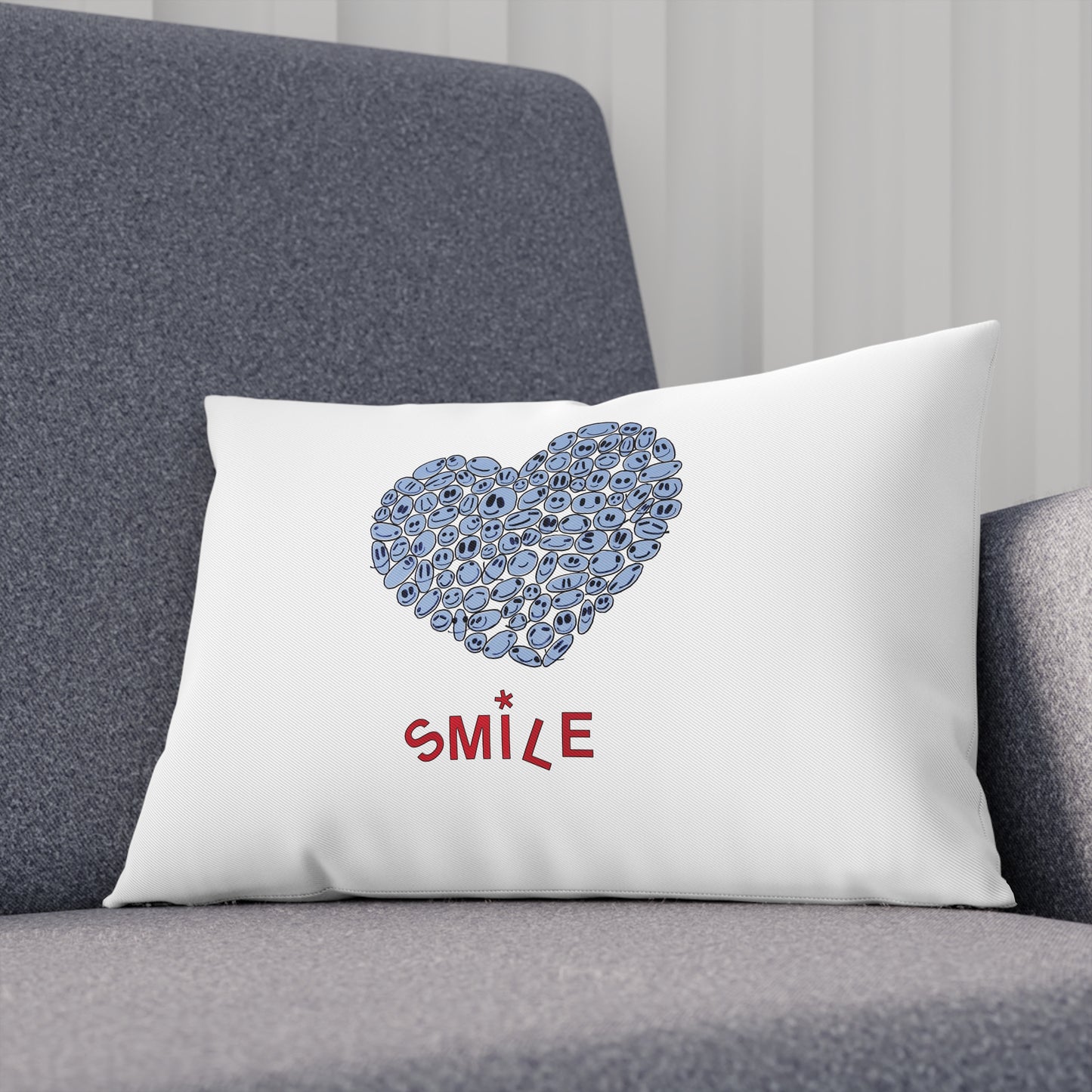 BLUE Heart SMILES - Cushion